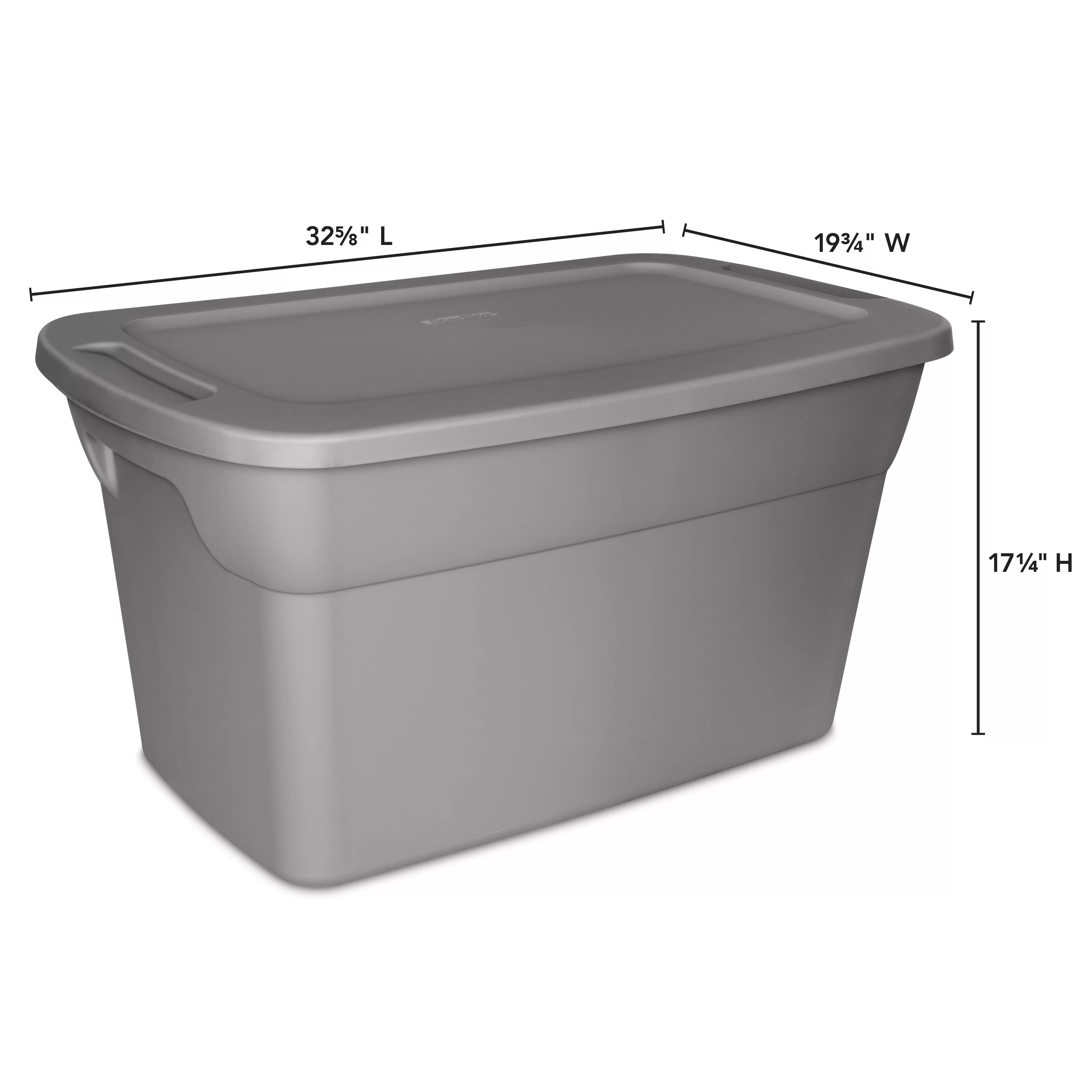 Sterilite 30 Gallon Plastic Storage Box, Gray