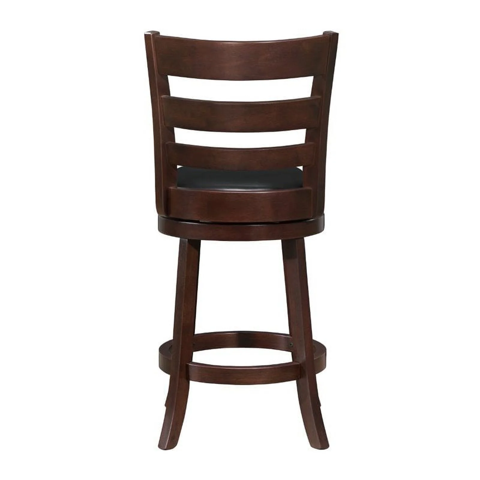 Home Square 3 Piece Ladderback Faux Leather Counter Stool Set in Dark Cherry