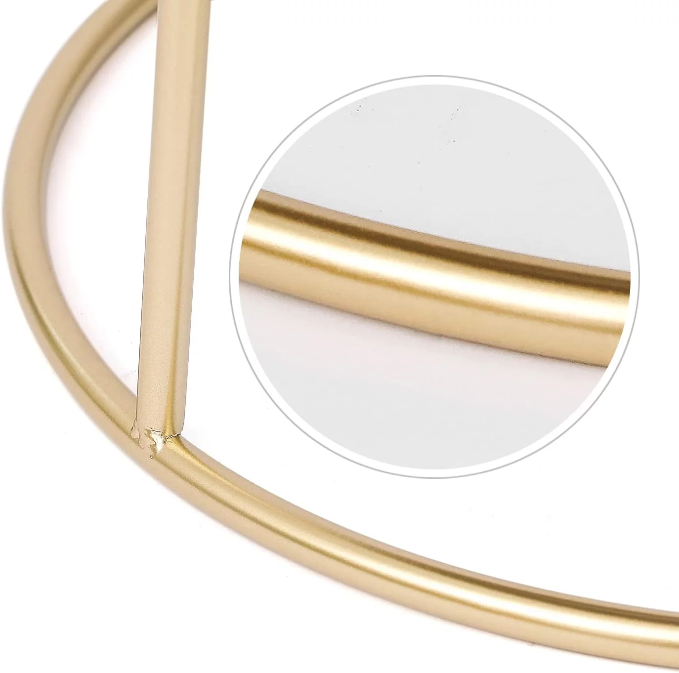 Round Gray Faux Fur Vanity Stool With Gold Legs - Vanity Chair - Soft Compact Padded Seat - Bedroom And Chair - Metal - Fluffy Makeup Seat