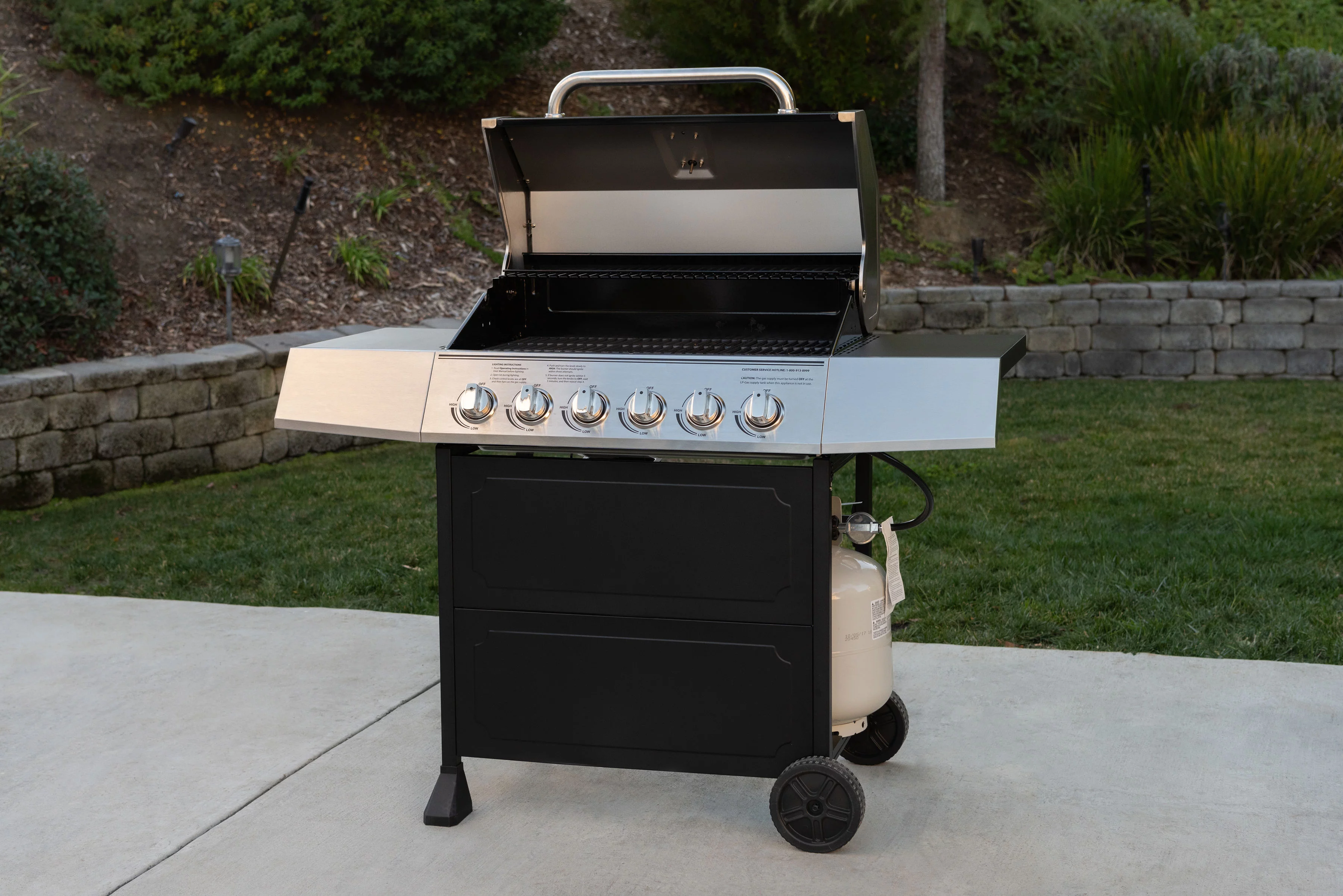Expert Grill 6 Burner Propane Grill, Black