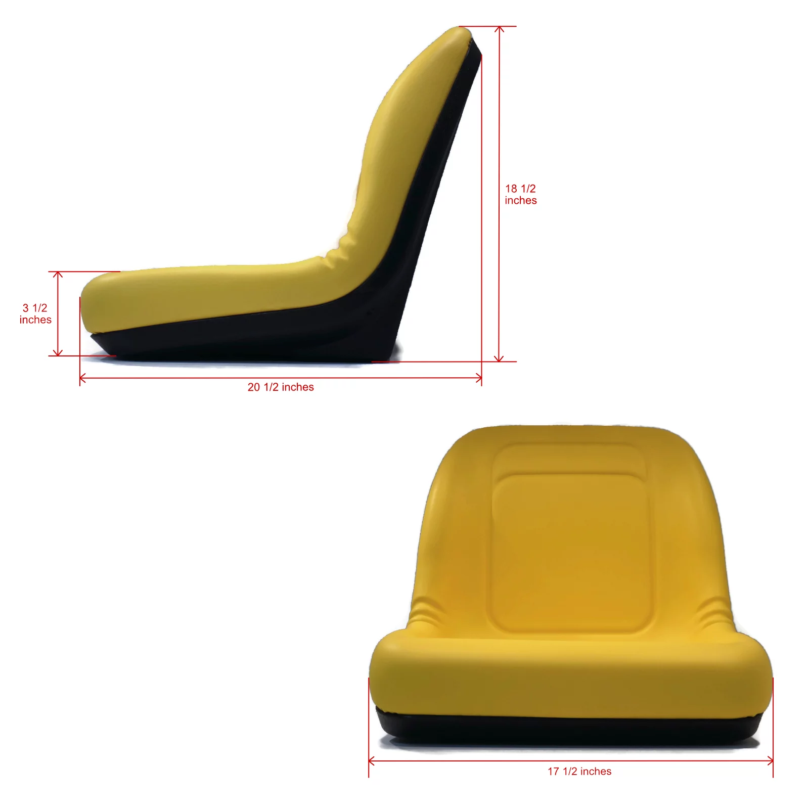 The ROP Shop | Yellow High Back Seat fits John Deere Riding Mowers LX172, LX173, LX176, LX178