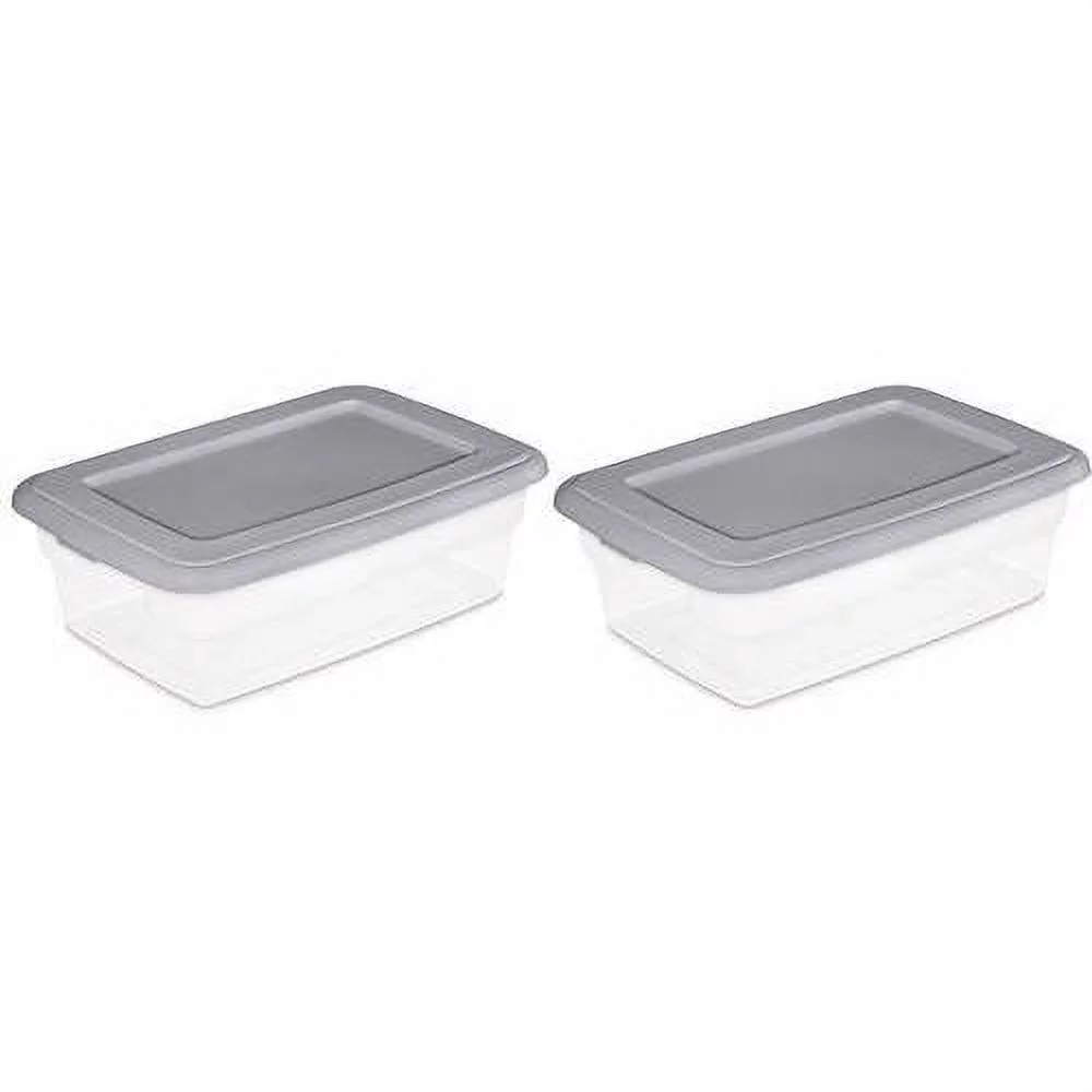 Sterilite Set/2 - 12-Quart Storage Boxes, Titanium (Available in Case of 6 or Single Unit)