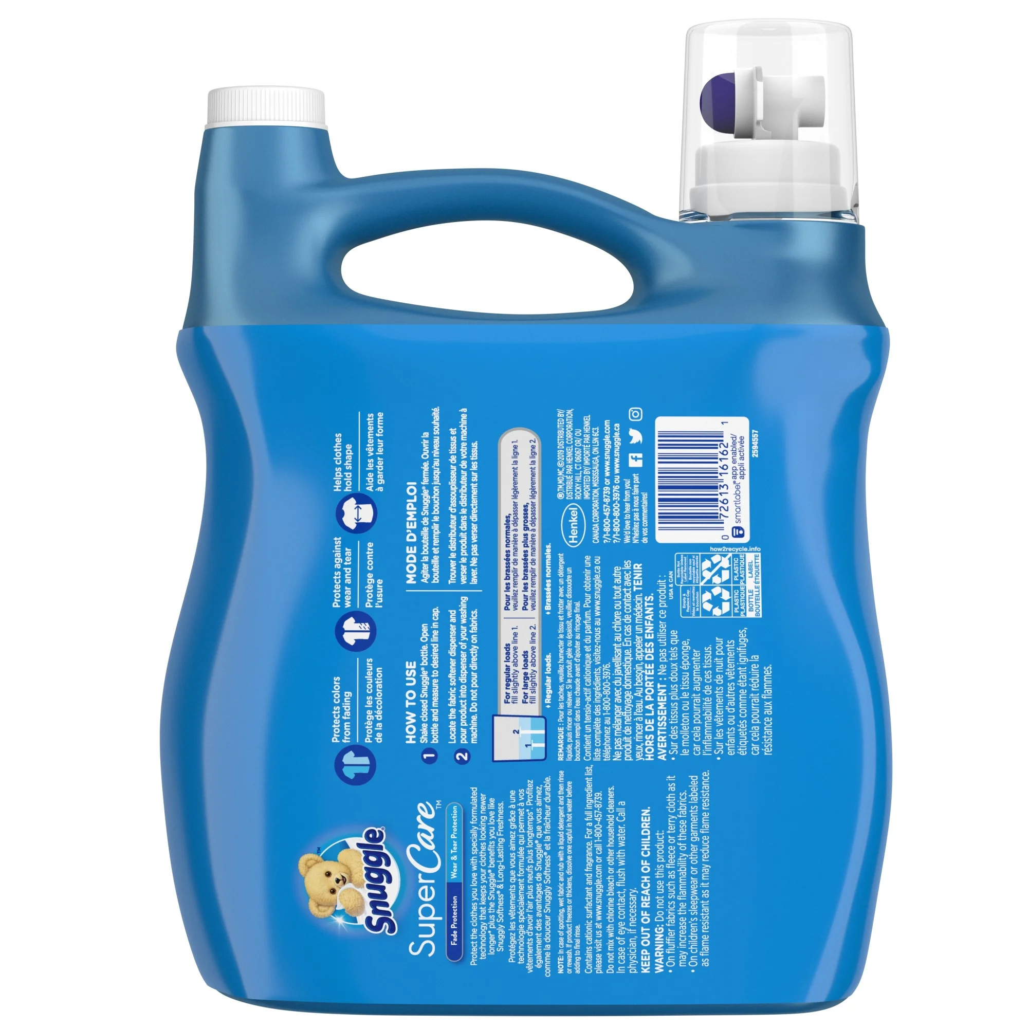 Snuggle SuperCare Liquid Fabric Softener, Sea Breeze, 95 Ounce, 90 Loads