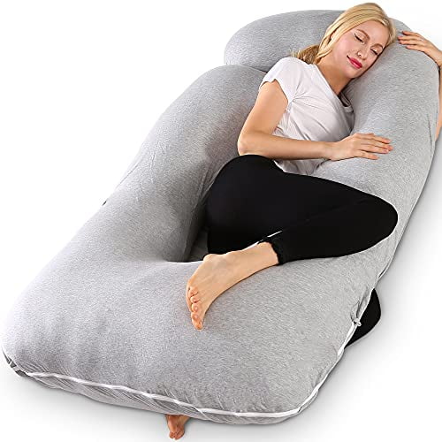 Chilling Home Pregnancy Pillows for Sleeping, U Shaped Body Pillow Pregnant Pillows for Sleeping Full Body Pillow, Maternity Pillows for Sleeping 55 inch Pregnancy Body Pillow with Velvet Cover