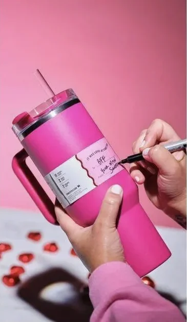 40 oz Stainless Steel H2.0 Flowstate Quencher Tumbler-Cosmo Pink Valentine's Day
