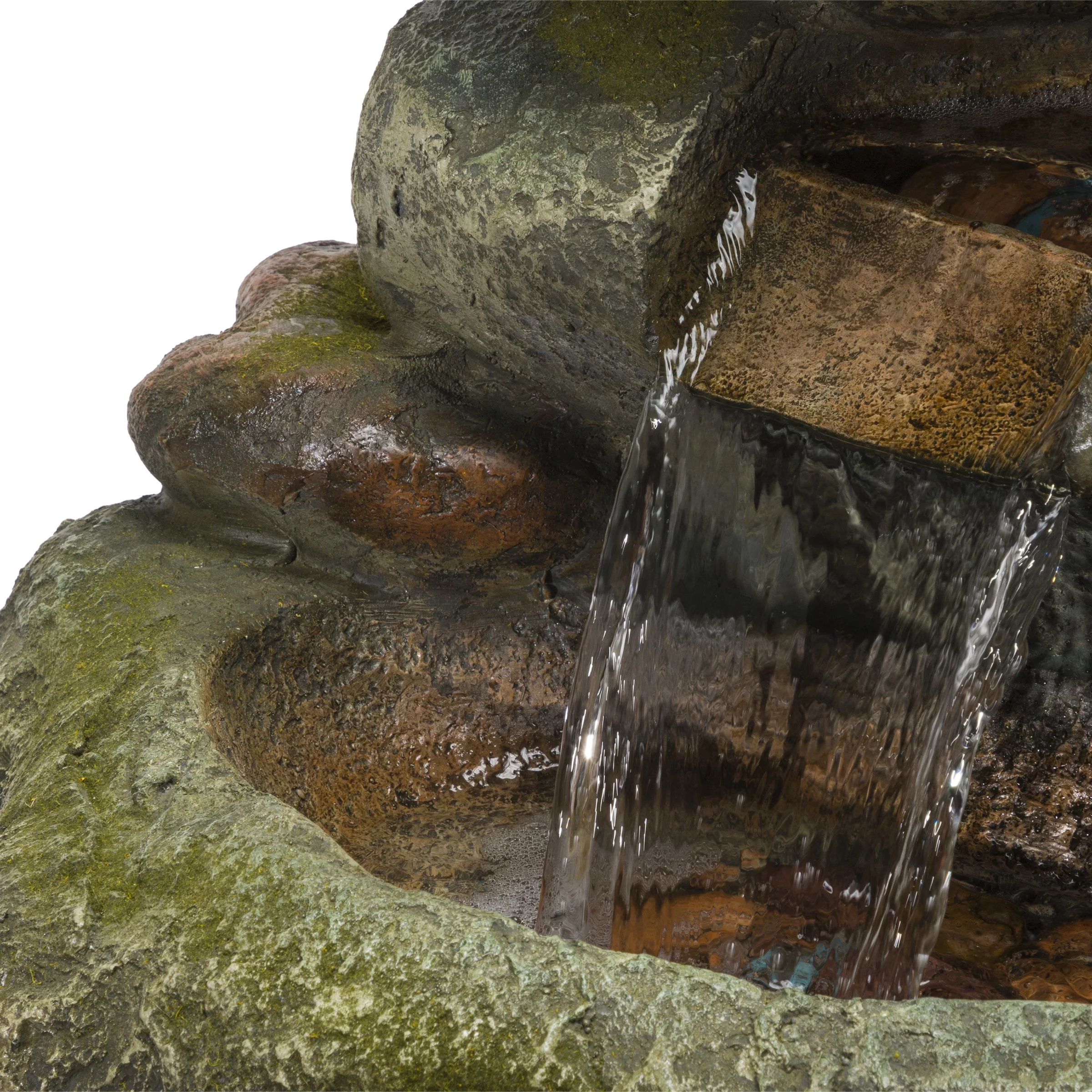 Alpine Corporation Rainforest Rock Cascading Fountain w/ LED Lights, 47 Inch Tall