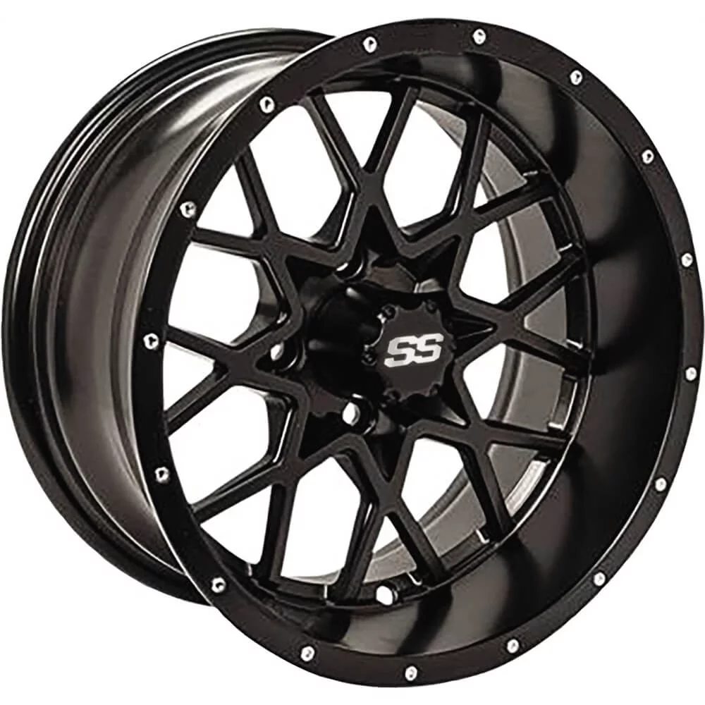 Black 10x7, 4/4, 3+4 Ocelot E124 Golf Cart Wheel - 847-107124-21