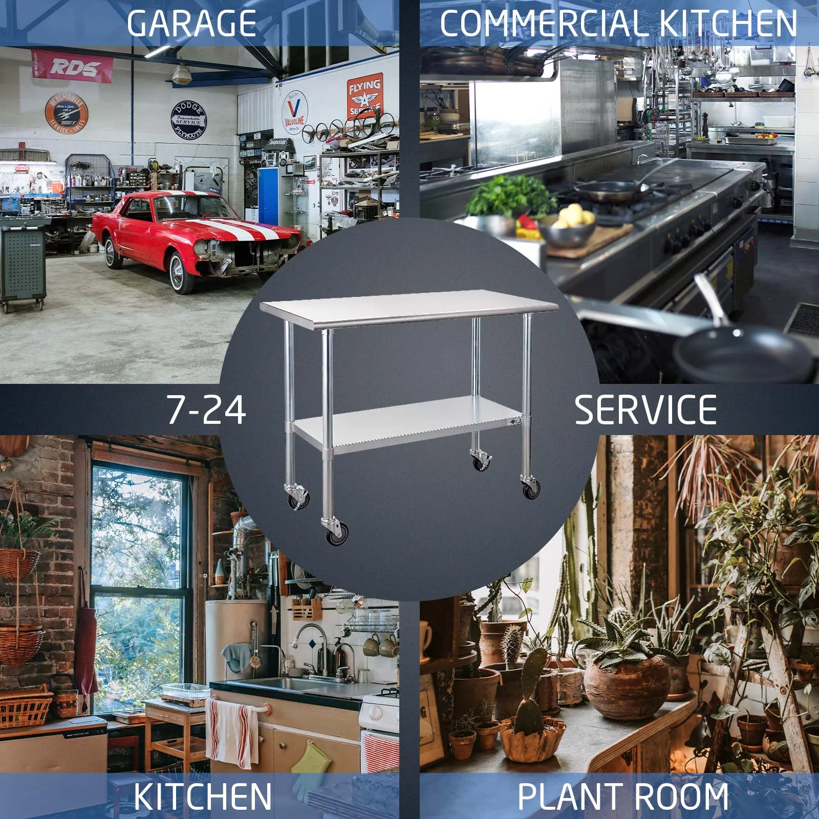 Profeeshaw NSF Stainless Steel Prep Table 24