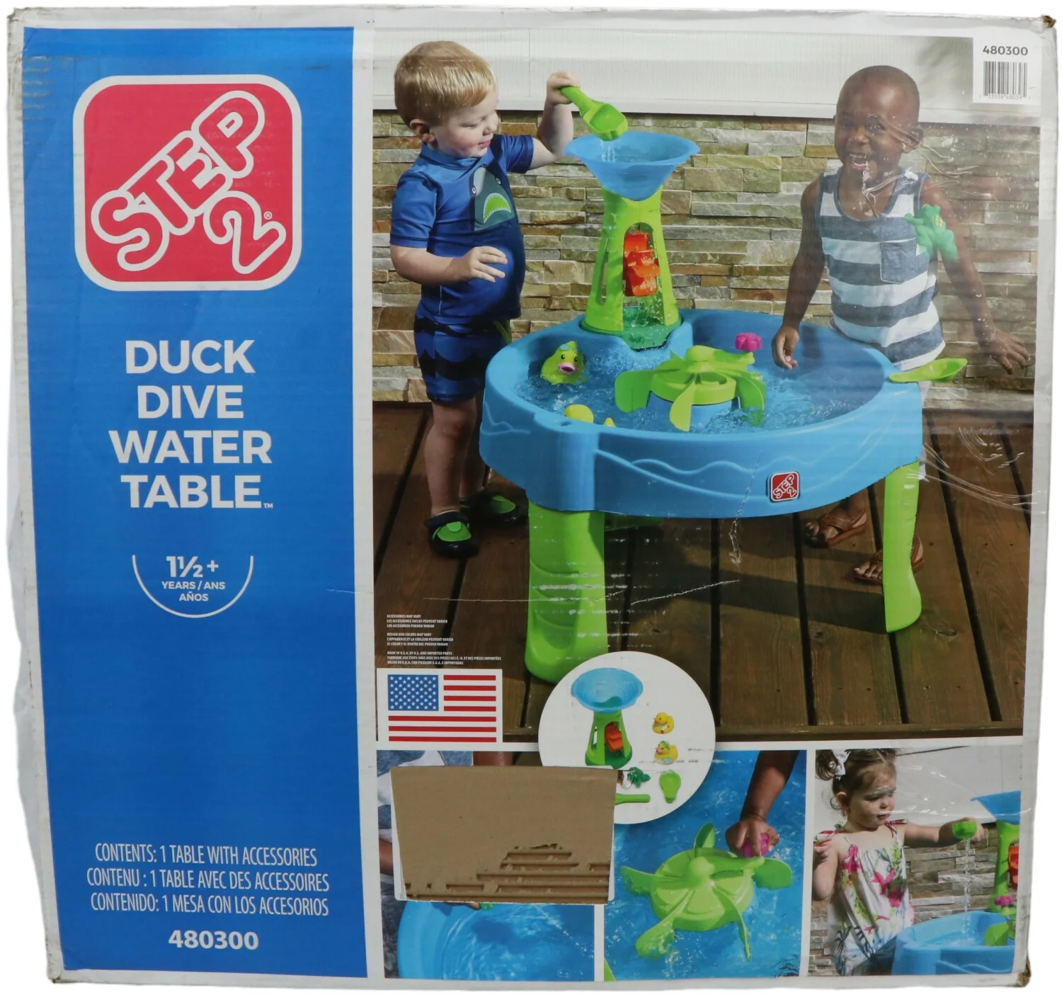 Step2 Duck Dive Water Table | Kids Water Table with Water Tower & 5-Pc Accessory Set, Multicolor