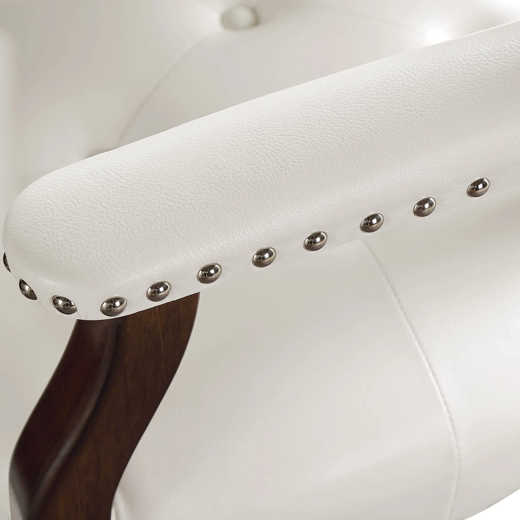 JESONVID Dining Chair with Casters Set of 2, Captain's Chair with Caster Dining Room Chairs with Rollers Curving Backrest Dinette Sets Poker Chair with Wheels Kitchen Table Rolling Chairs,White 318WT