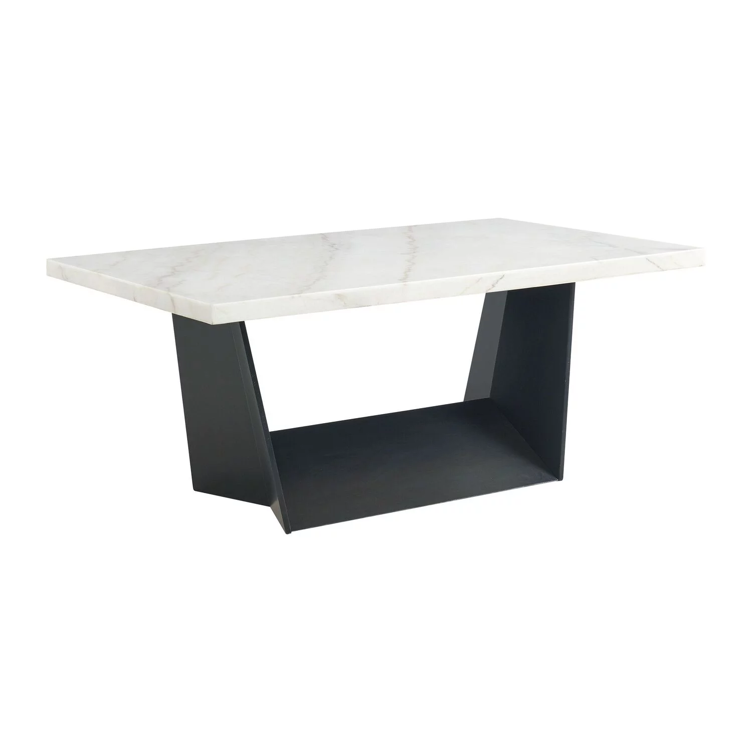 The Picket House Furnishings Dillon Standard Height Marble Table in White