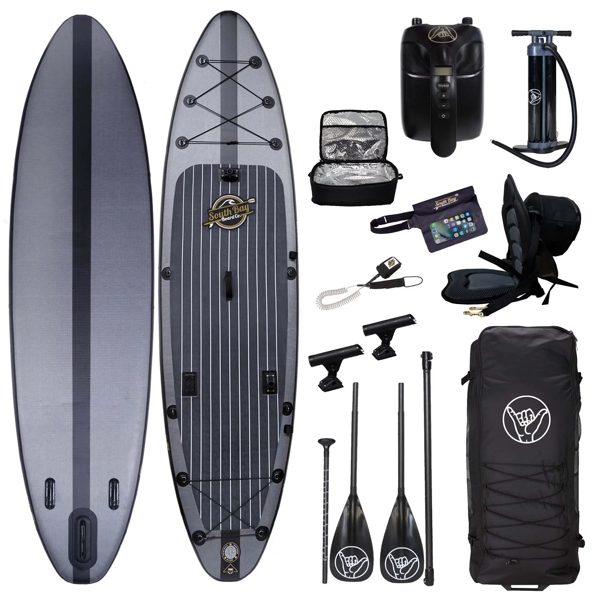 South By Board Co. 11'6 Hippokamp Inflatable Standup Paddle Board Package, ISUP, Paddle, Pump, Bag, Leash & Fins