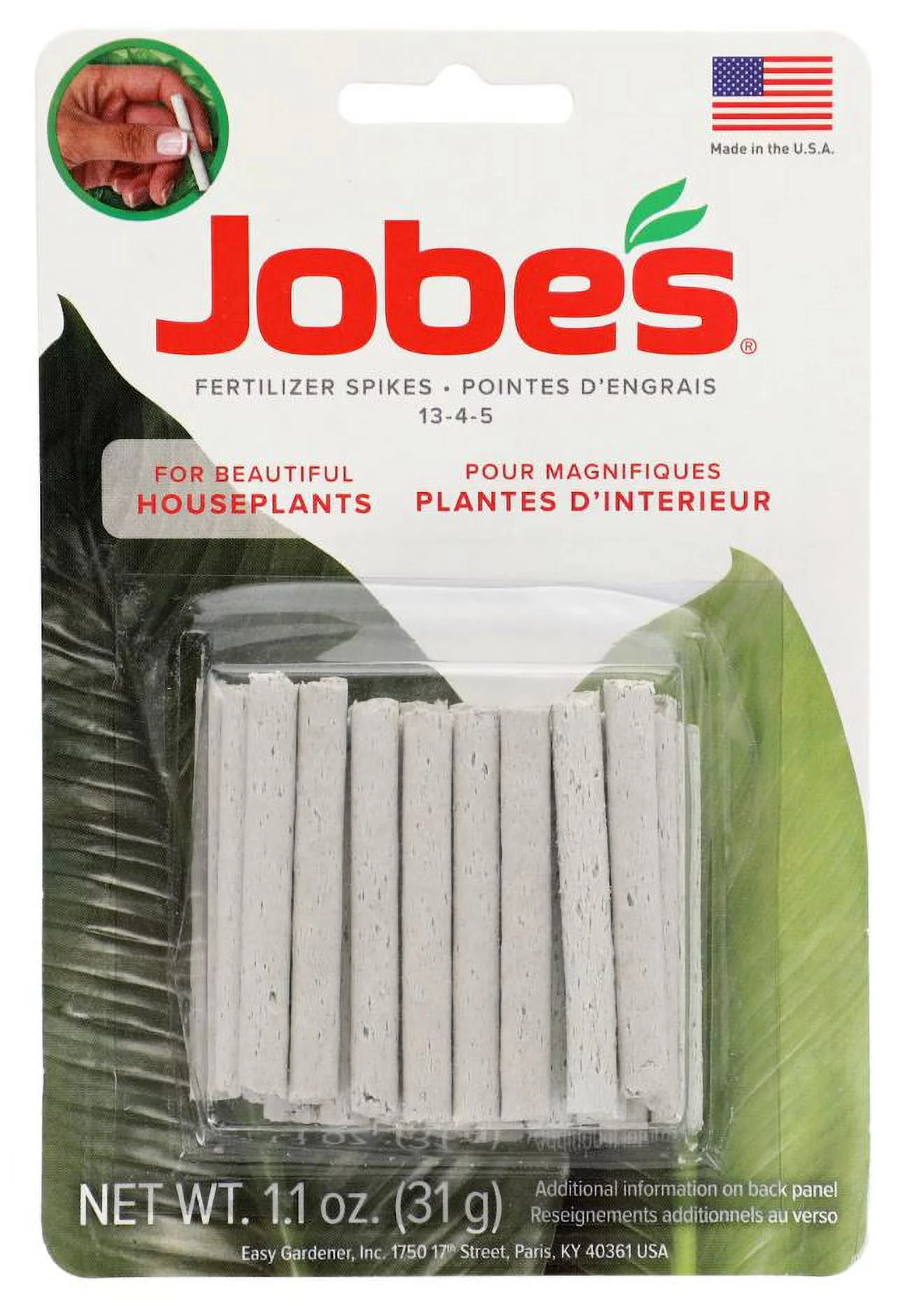 Jobe's Indoor Beautiful Houseplants Fertilizer Food Spikes 30 Pack