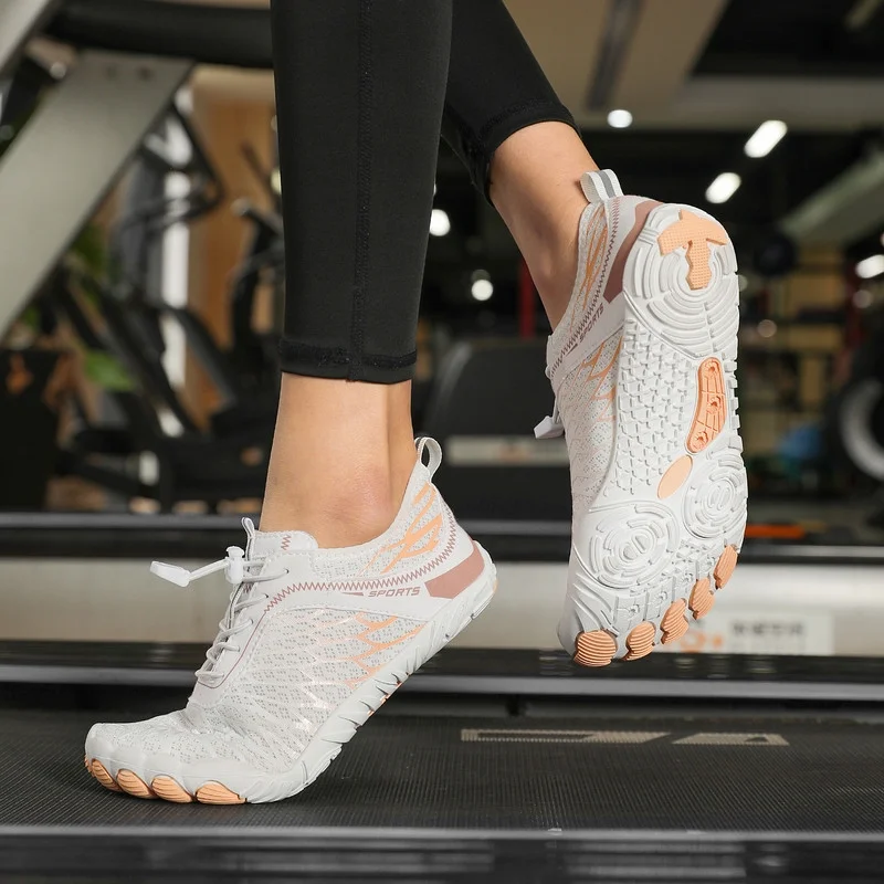 Stepedia Women's Wide Toe Box Barefoot Water Shoes Quick Dry Athletic Hiking Shoes, White 9 Wide