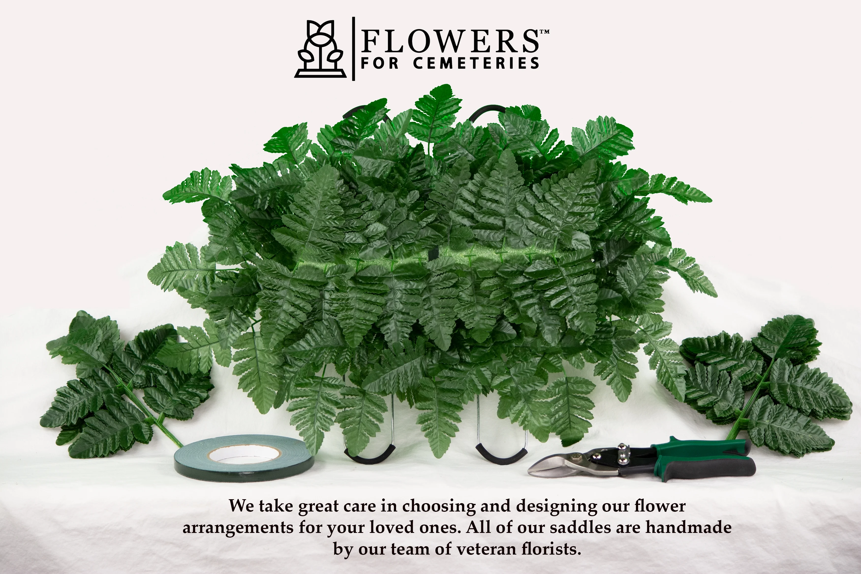 Sympathy Silks Artificial Cemetery Flowers Blue Gladiolus Rose and Lily Saddle for Headstone