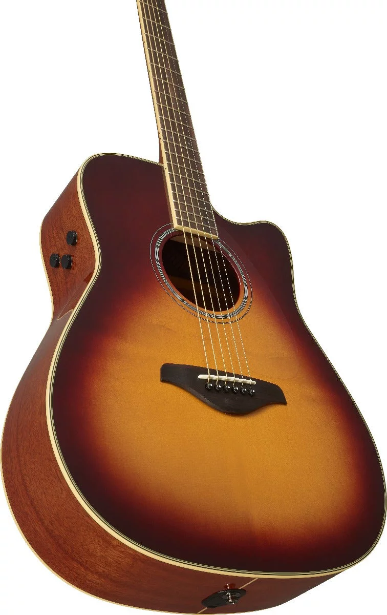 Yamaha FGC-TA TransAcoustic Dreadnought Cutaway Acoustic-Electric Guitar Brown Sunburst