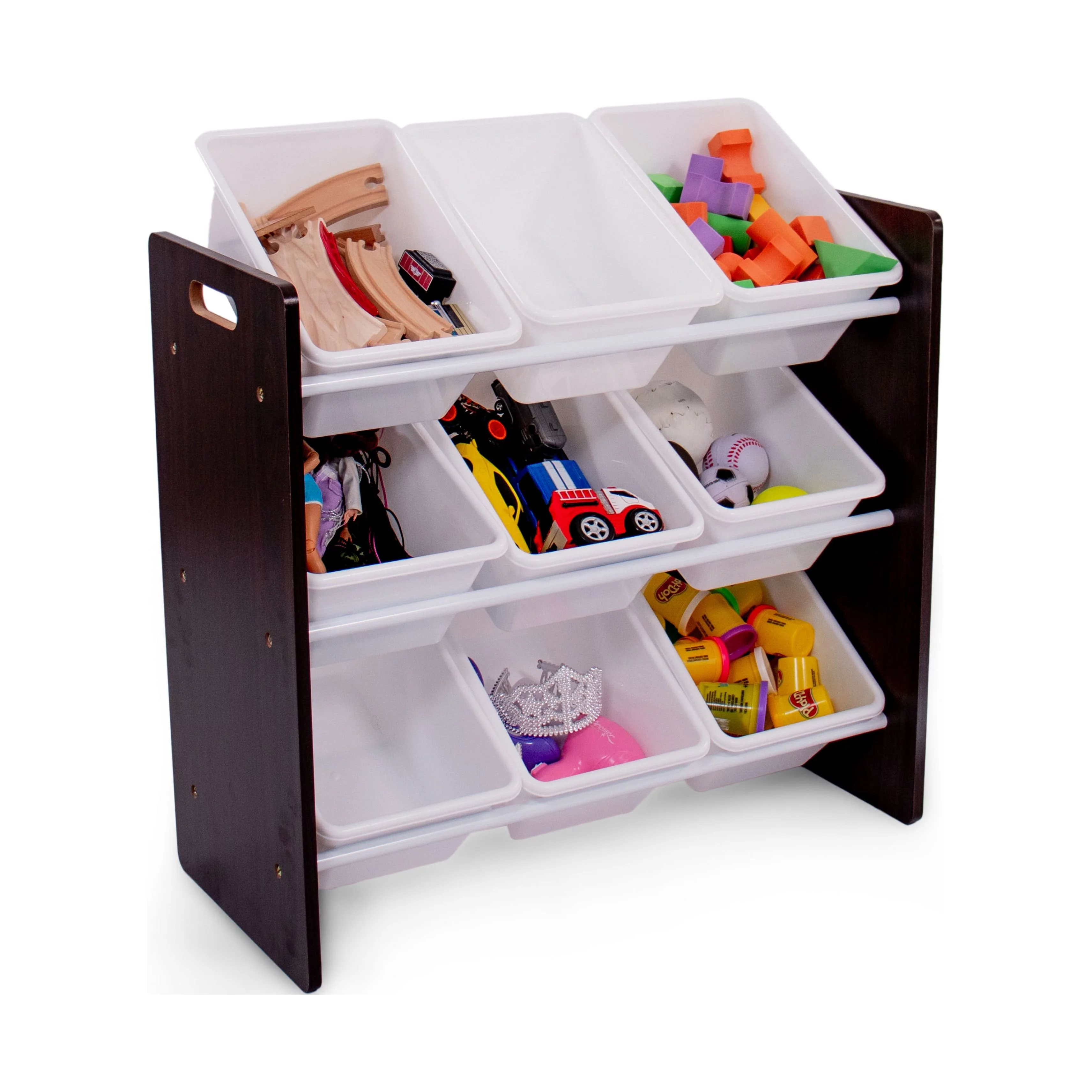 Humble Crew Toy Storage Organizer with 9 Storage Bins, Espresso