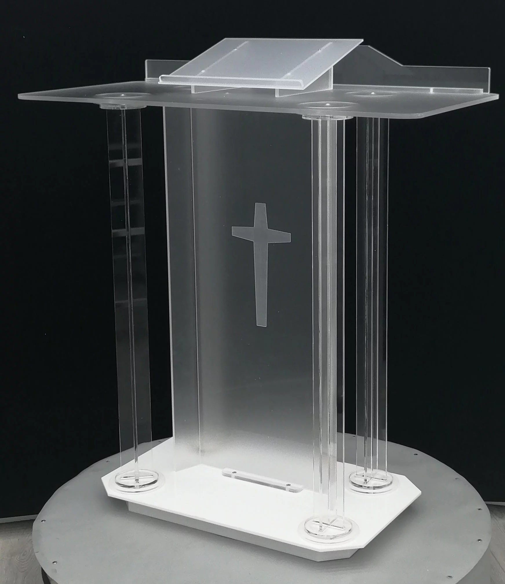INTBUYING Acrylic Clear Speech Lectern Church Podium for Weddings Prayer Conference