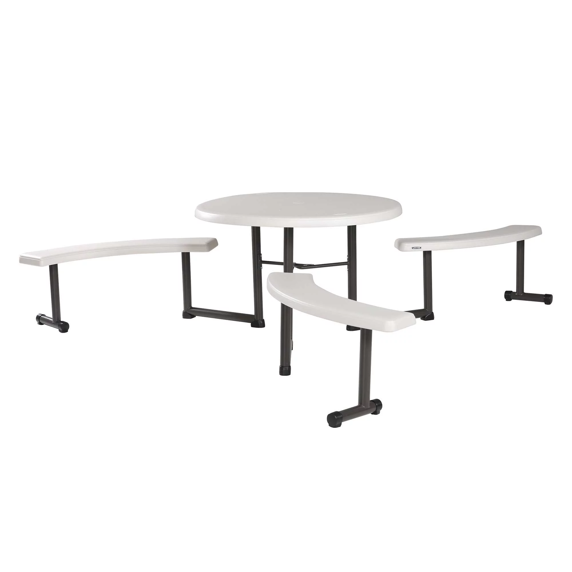Lifetime Plastic Round Picnic Table, Almond 260205