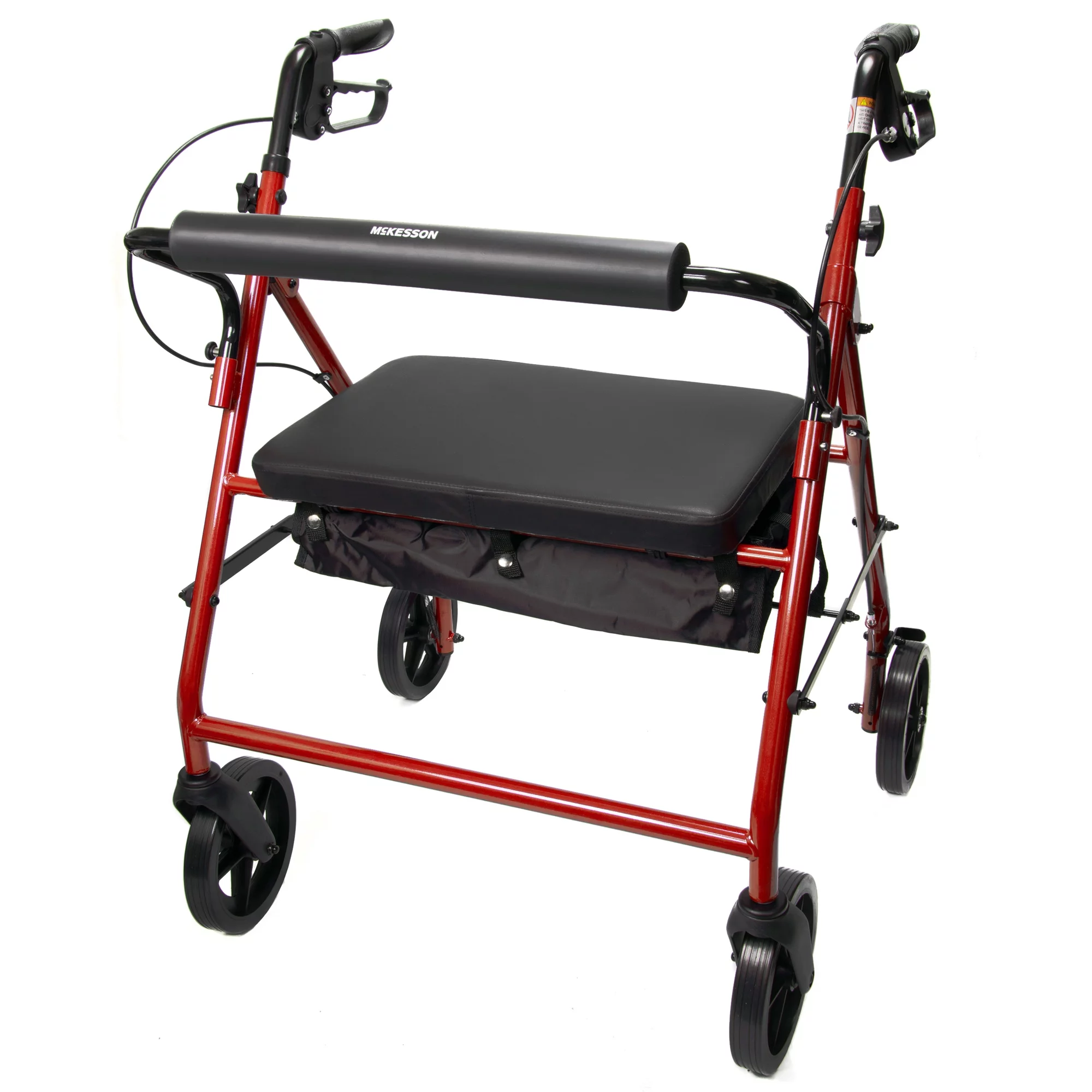 McKesson Rollator Walker with Seat and Wheels - Bariatric 400 lbs Capacity, 1 Ct