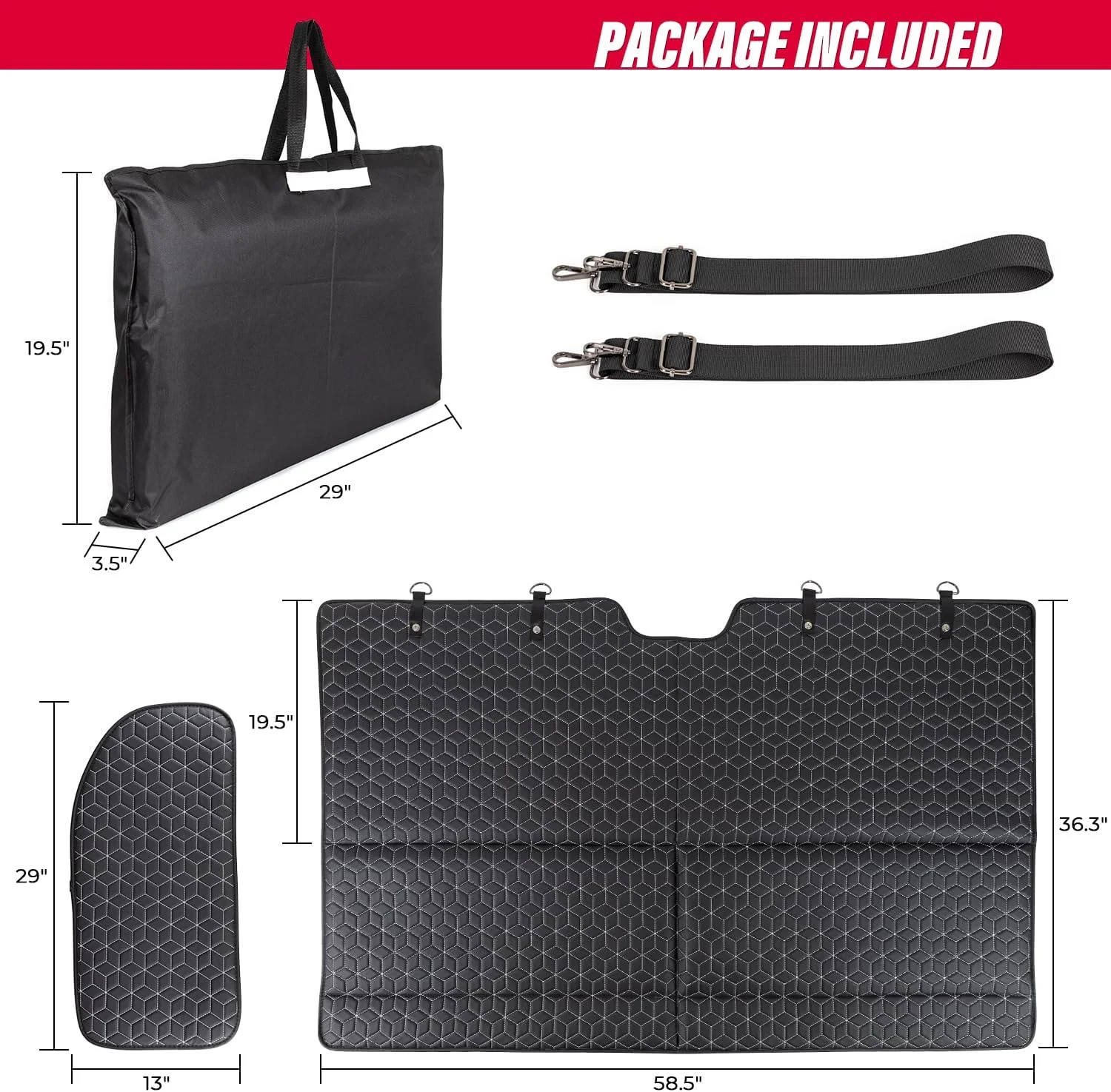 Non Inflatable Truck Bed Air Mattress for Large Truck,Car Travel Camping Back Seat Extender for F150/RAM 1500/Toyota/Silverado/GMC/Tundra