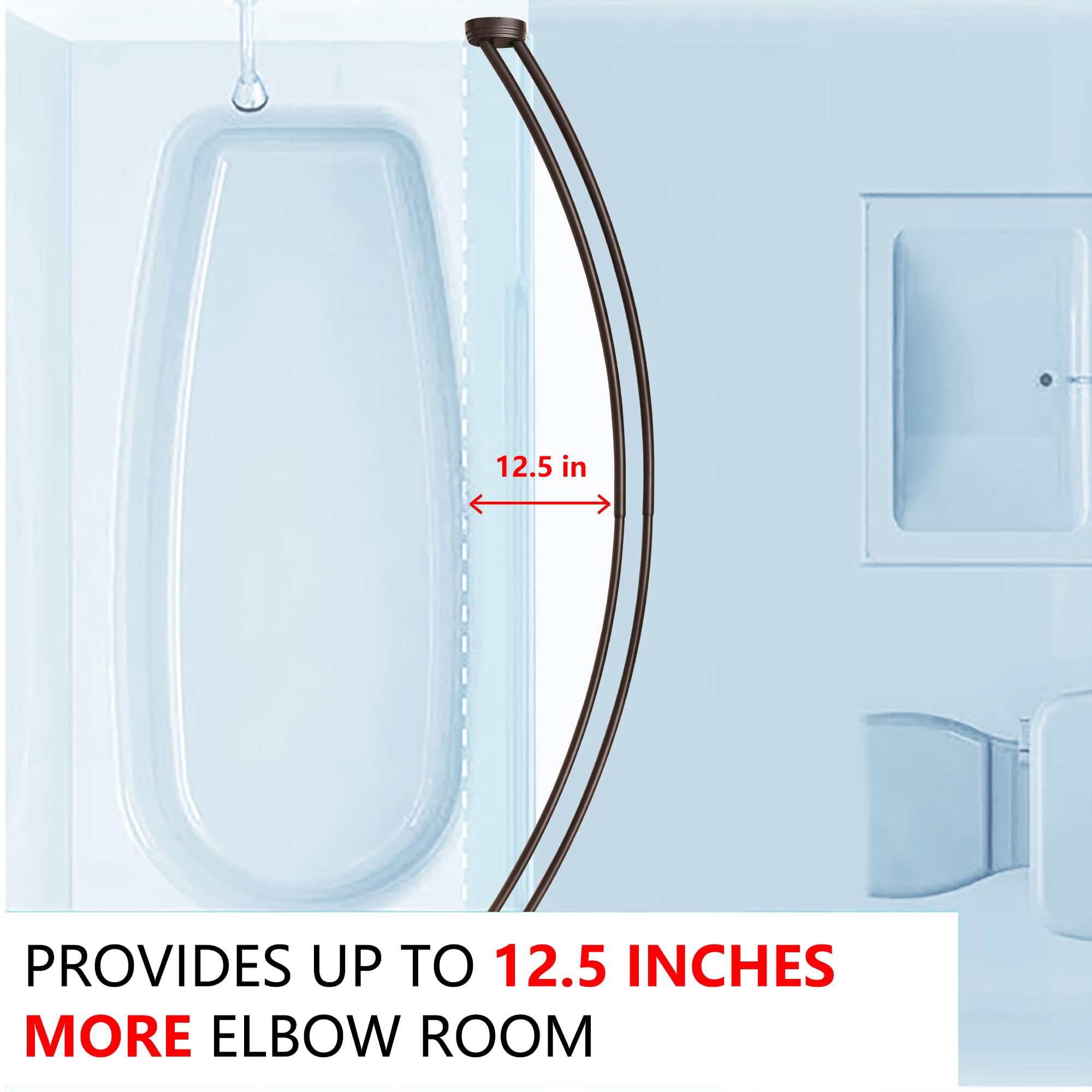 Utopia Alley Rustproof Aluminum Double Curved Shower Curtain Rod, Adjustable Double Shower Rod from 45