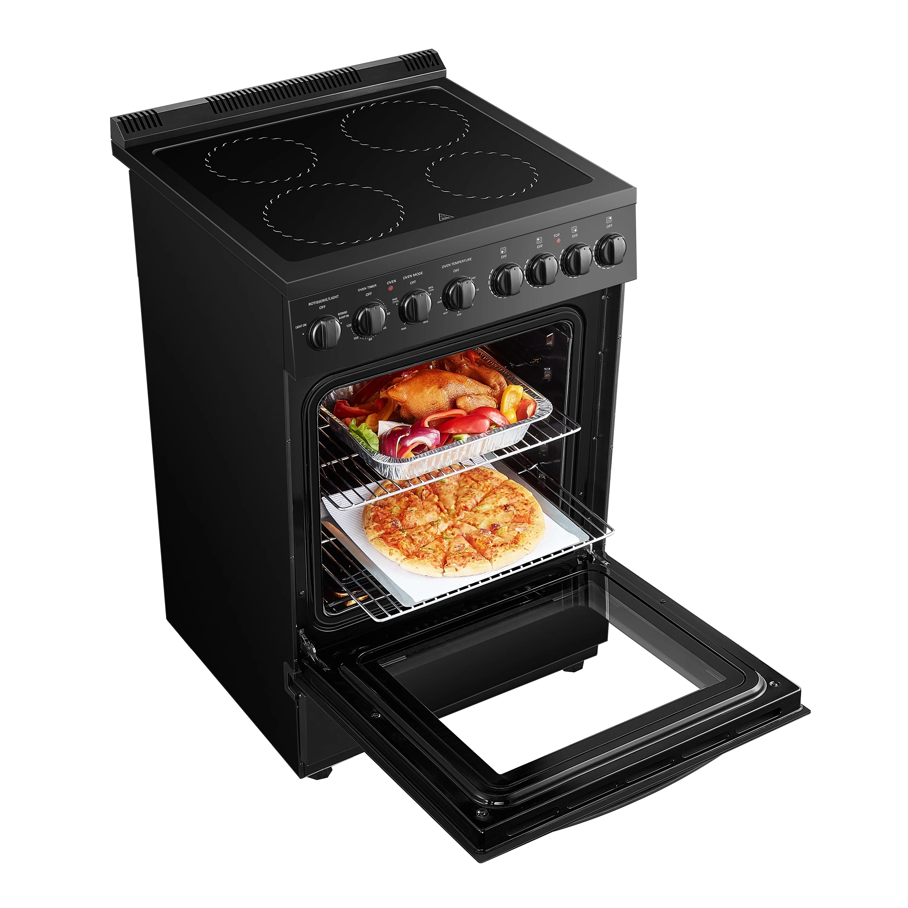 Lanbo 24 inch 2.9 Cu.ft Freestanding Electric Range with Rotisserie and  Convection Oven
