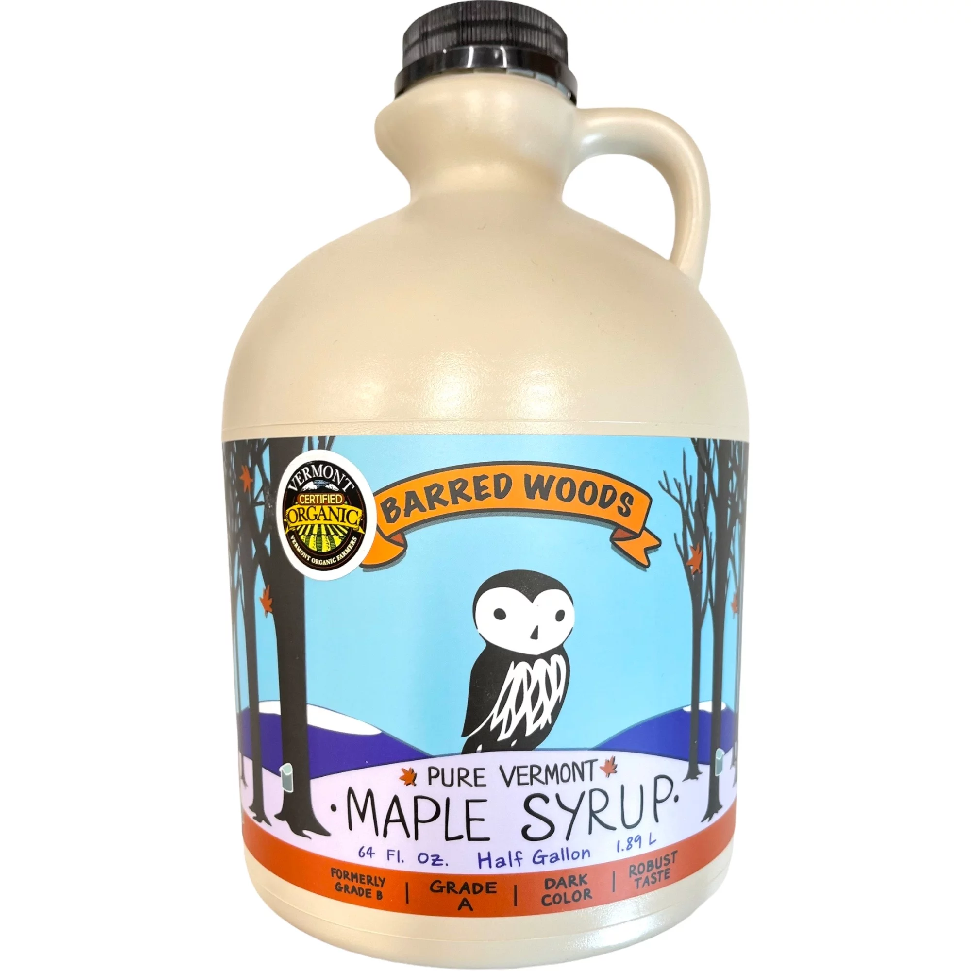1/2 Gallon (64oz) Grade A Dark Vermont Organic Maple Syrup - Formerly Called Grade B