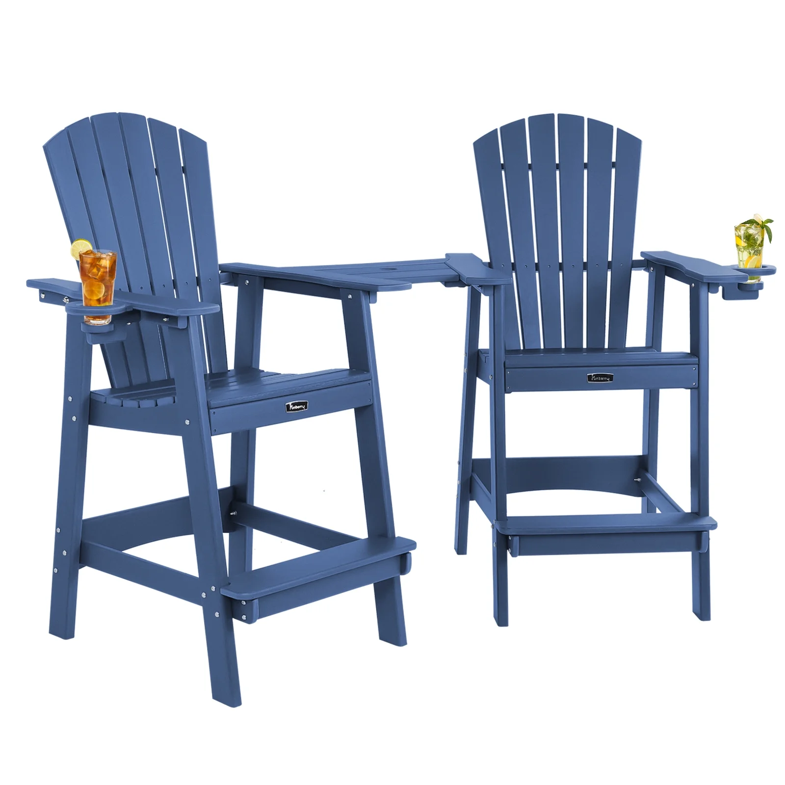 PAOLFOX 2 Tall Adirondack Chairs with Connecting Tray
