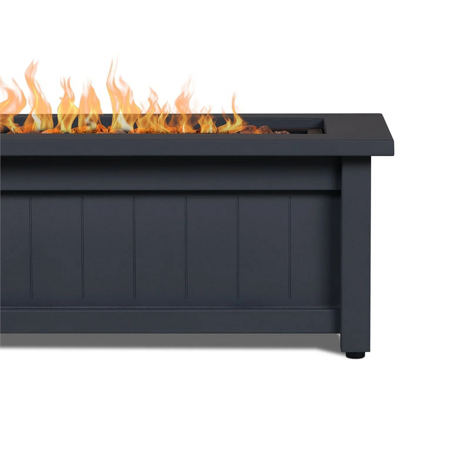 Afuera Living Modern Rectangle Metal Propane Fire Table in Gray