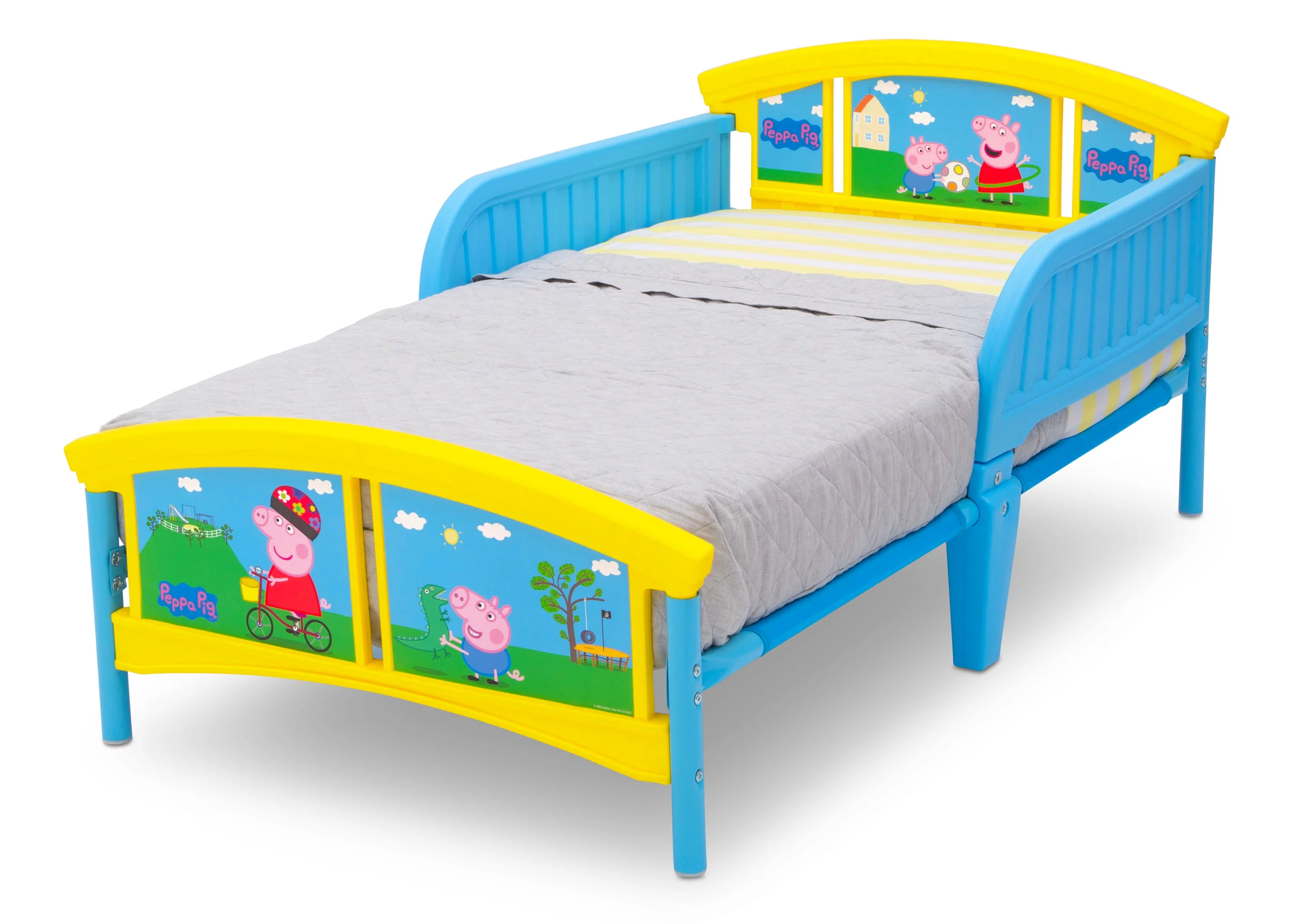 Delta Children Peppa Pig Plastic Toddler Bed, Blue and Yellow