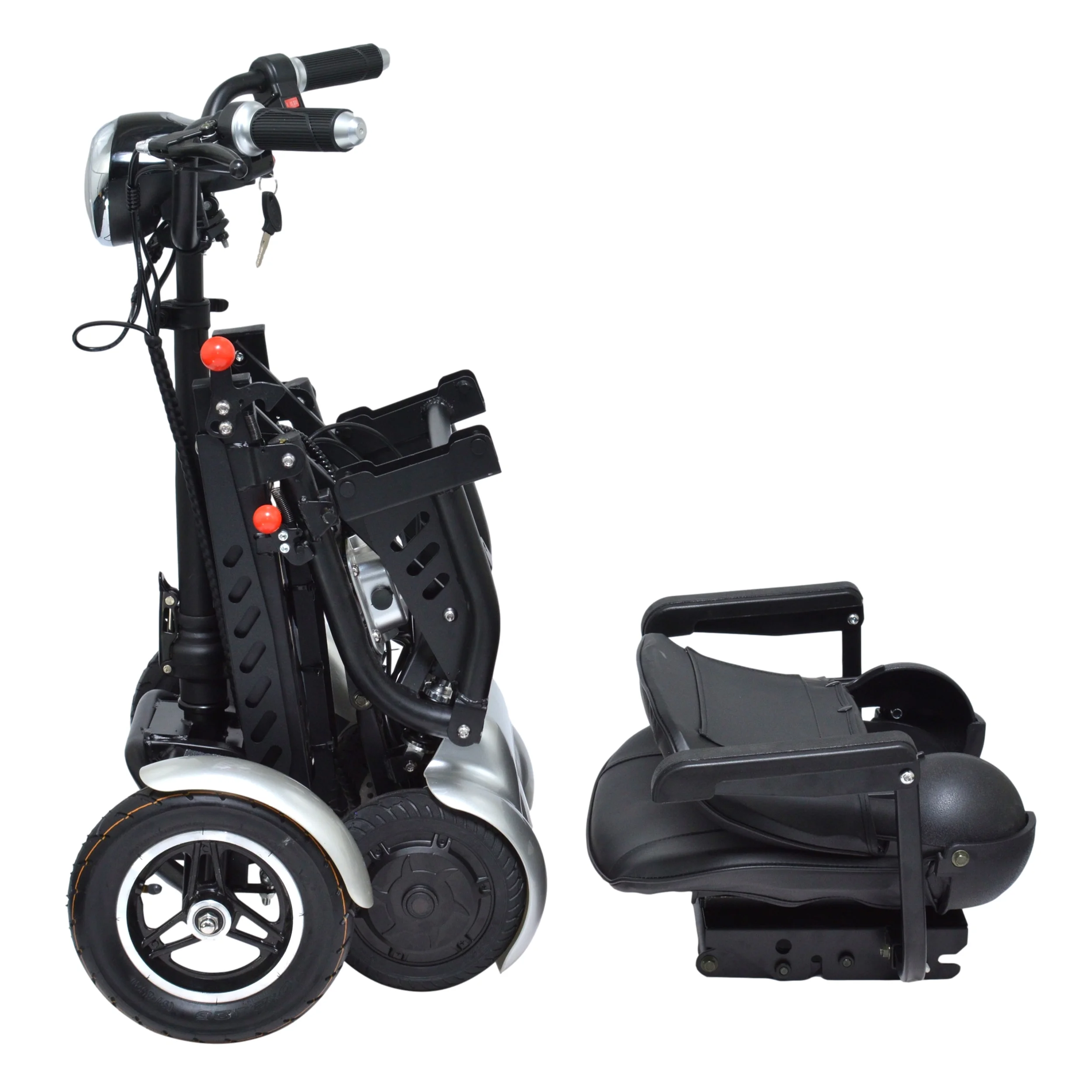 Electric Battery Smart Medical Scooter, Foldable Larger Seat Travel Friendly Battery