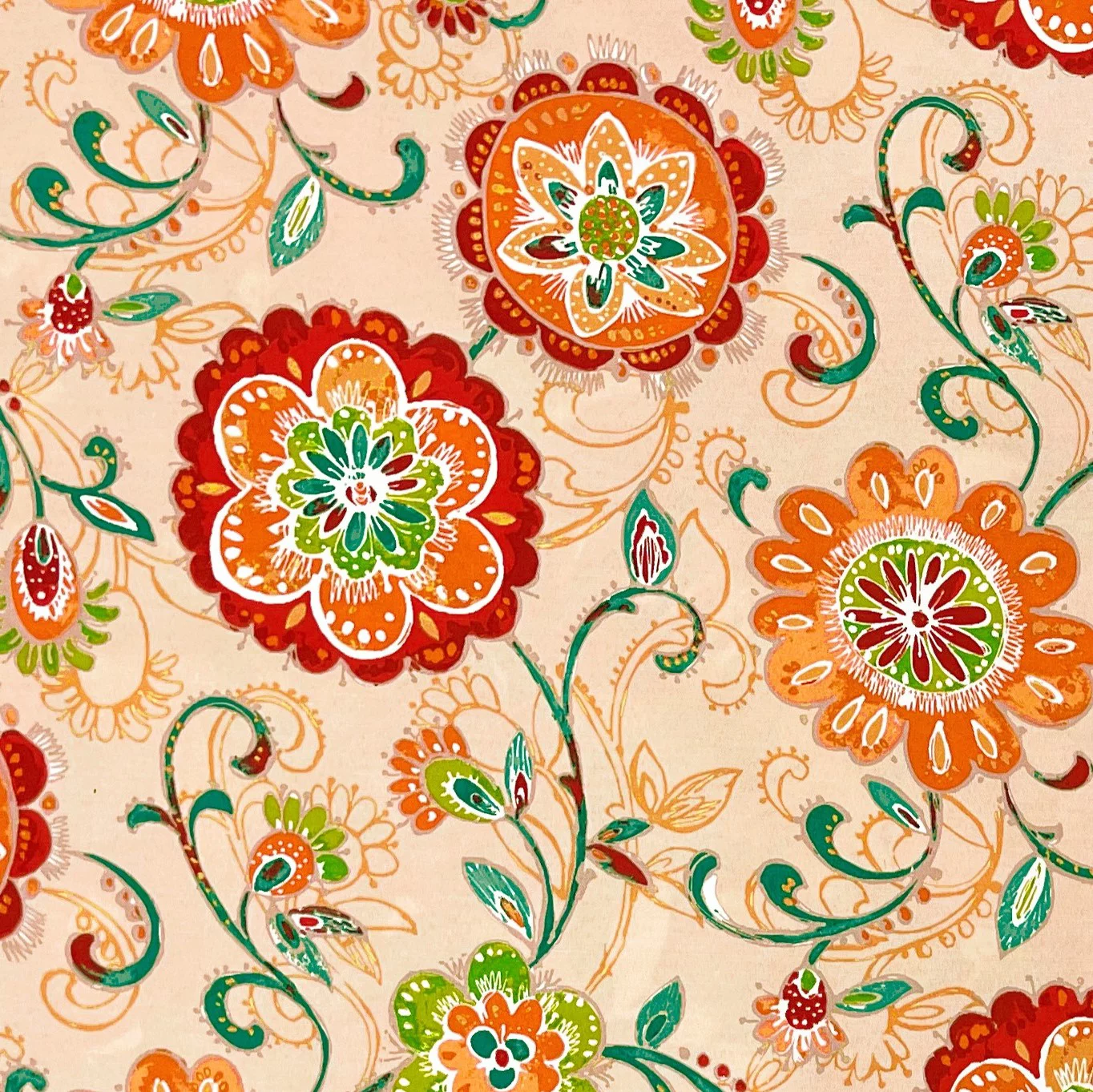 RSH Décor Indoor Outdoor 7 Piece Tufted Wicker Cushion Set + Pillows, Standard, Fanfare Sonoma Cream Floral + Red