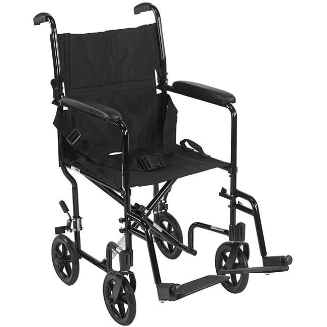 Drive Medical Deluxe Lightweight Aluminum Transport Wheelchair Aluminum,Red