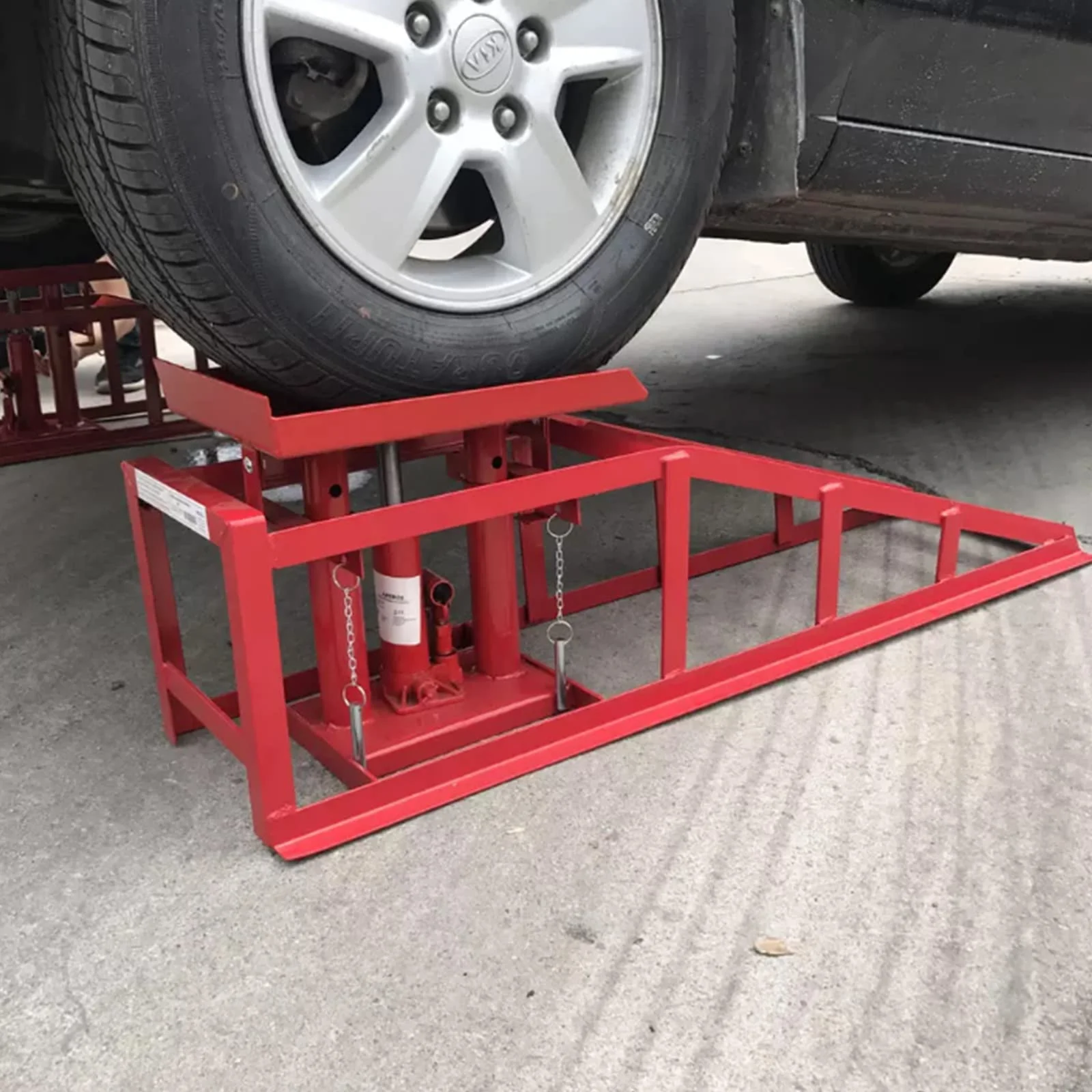 Confote Car Ramps, 2PCS 5T 10000lbs Portable Heavy Duty Hydraulic Car Ramps, Lift Ramp for Truck Vehicle Auto Garage Repair Red