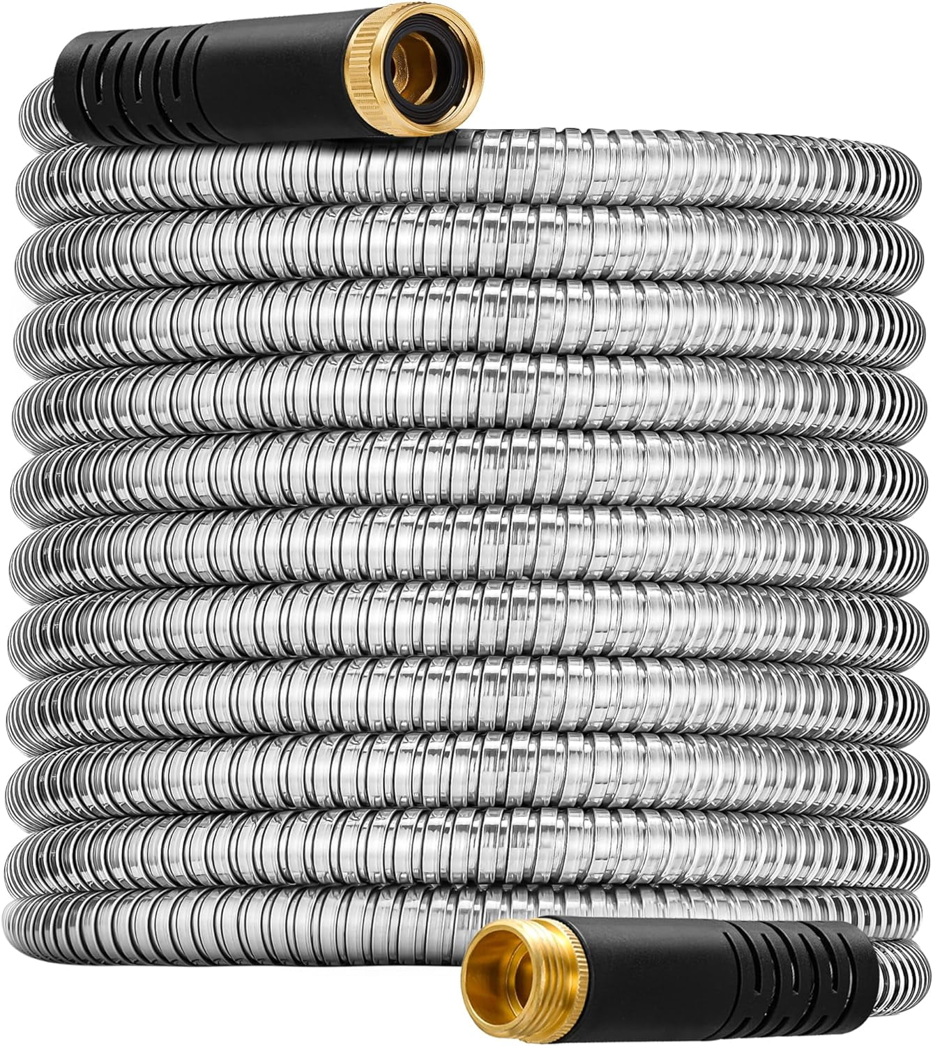 Garden Hose 200 ft Metal Garden Hose, 304 Stainless Steel Heavy Duty Water Hose – 3/4'' Fittings, Lightweight, Easy to Coil, Kink Free & Tangle Free, Pet Proof, Puncture Proof for Yard, Outdoor, RV