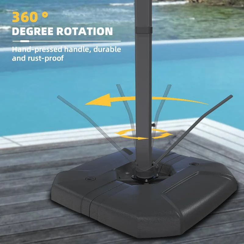 PURPLE LEAF 10 ft Square Patio Umbrella Offset Hanging Umbrella Cantilever Sunny Umbrella with 360° rotating handle,Navy Blue