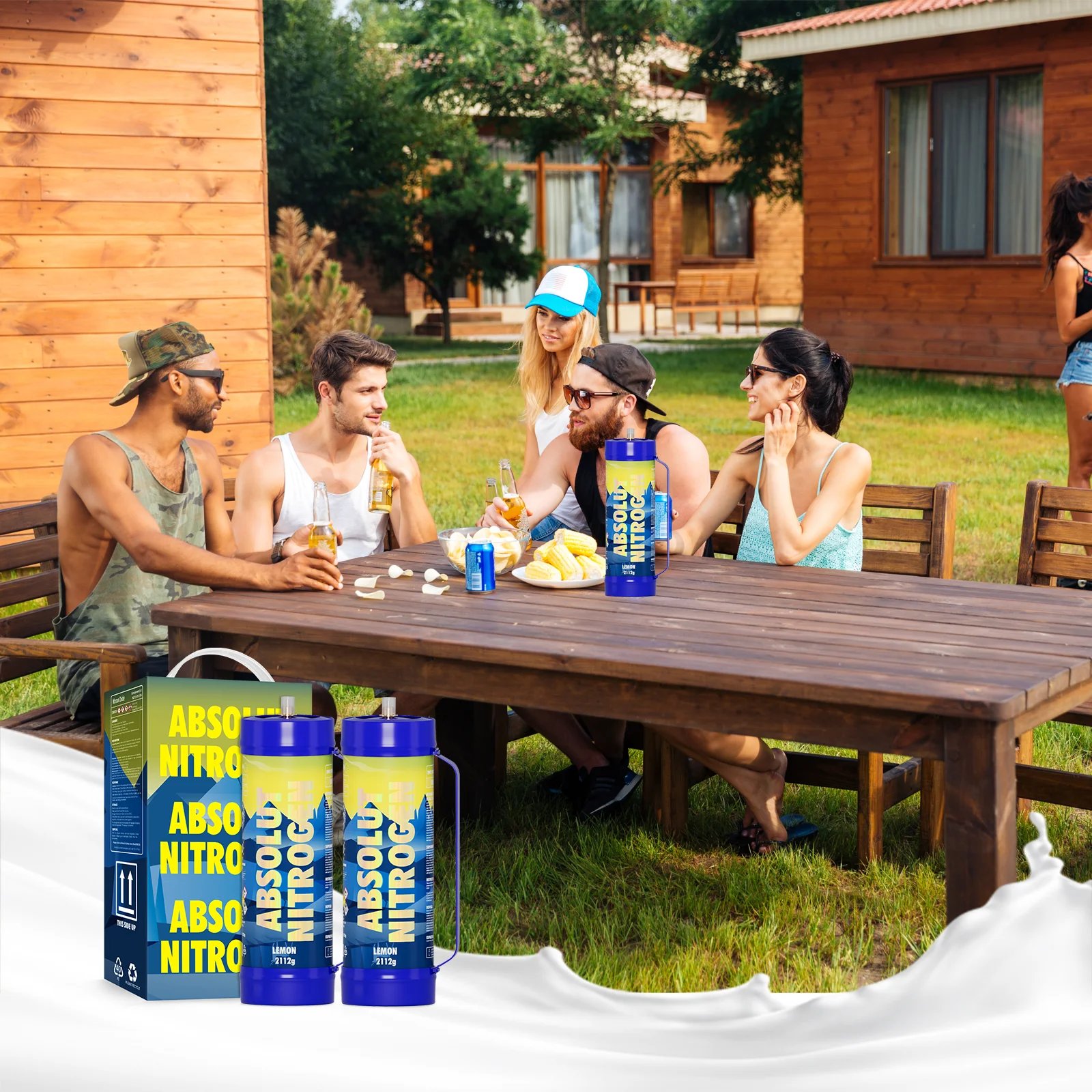 Whip Cream Charger, Hotwhip 3.3L Whipped Cream Dispenser Food Grade N2o Tank With Cartridges (1, Lemon)