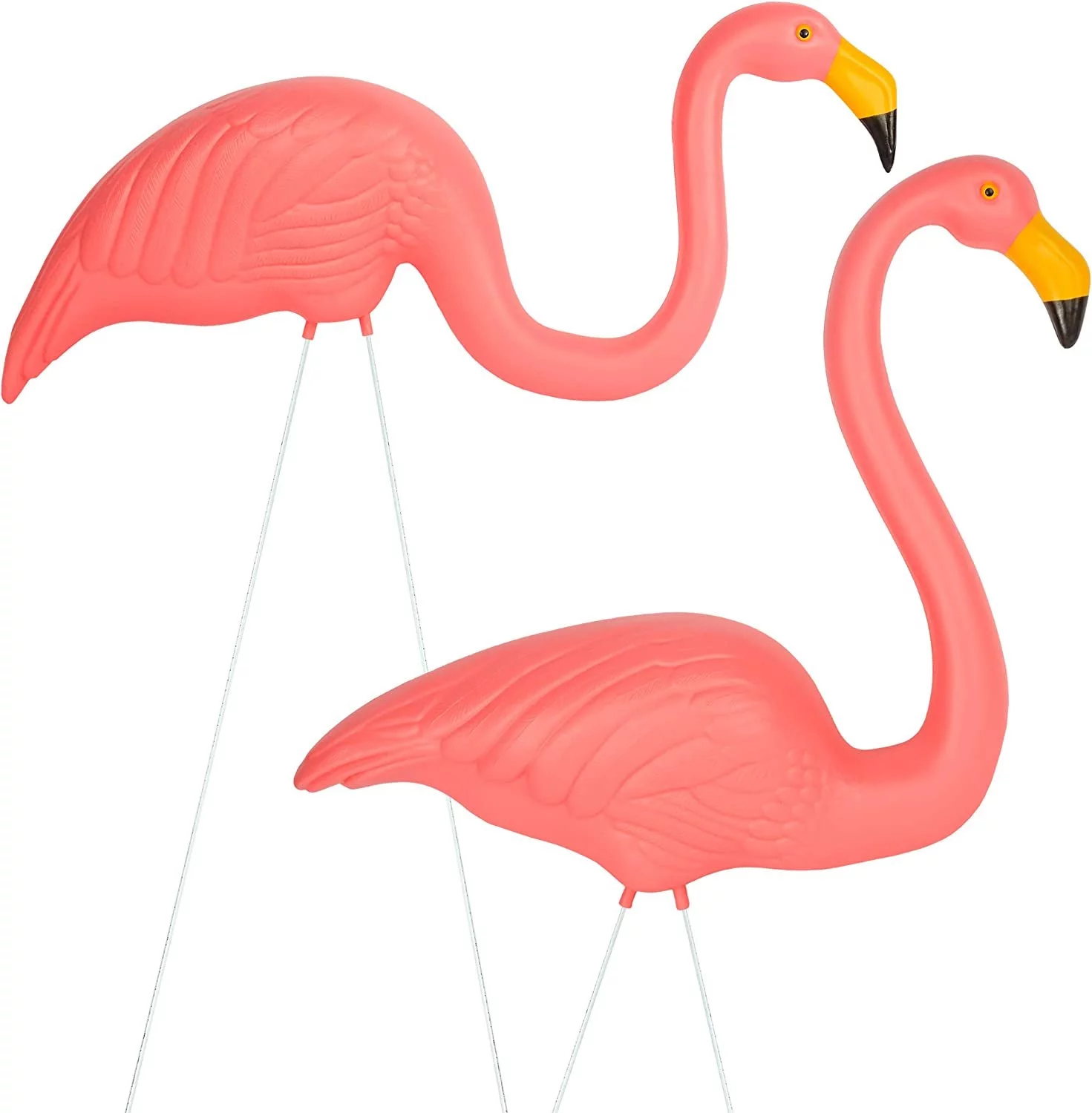 Galashield Pink Flamingo Yard Decorations Pack of 2 Flamingo Decor Ornaments for Outdoor Lawn Garden
