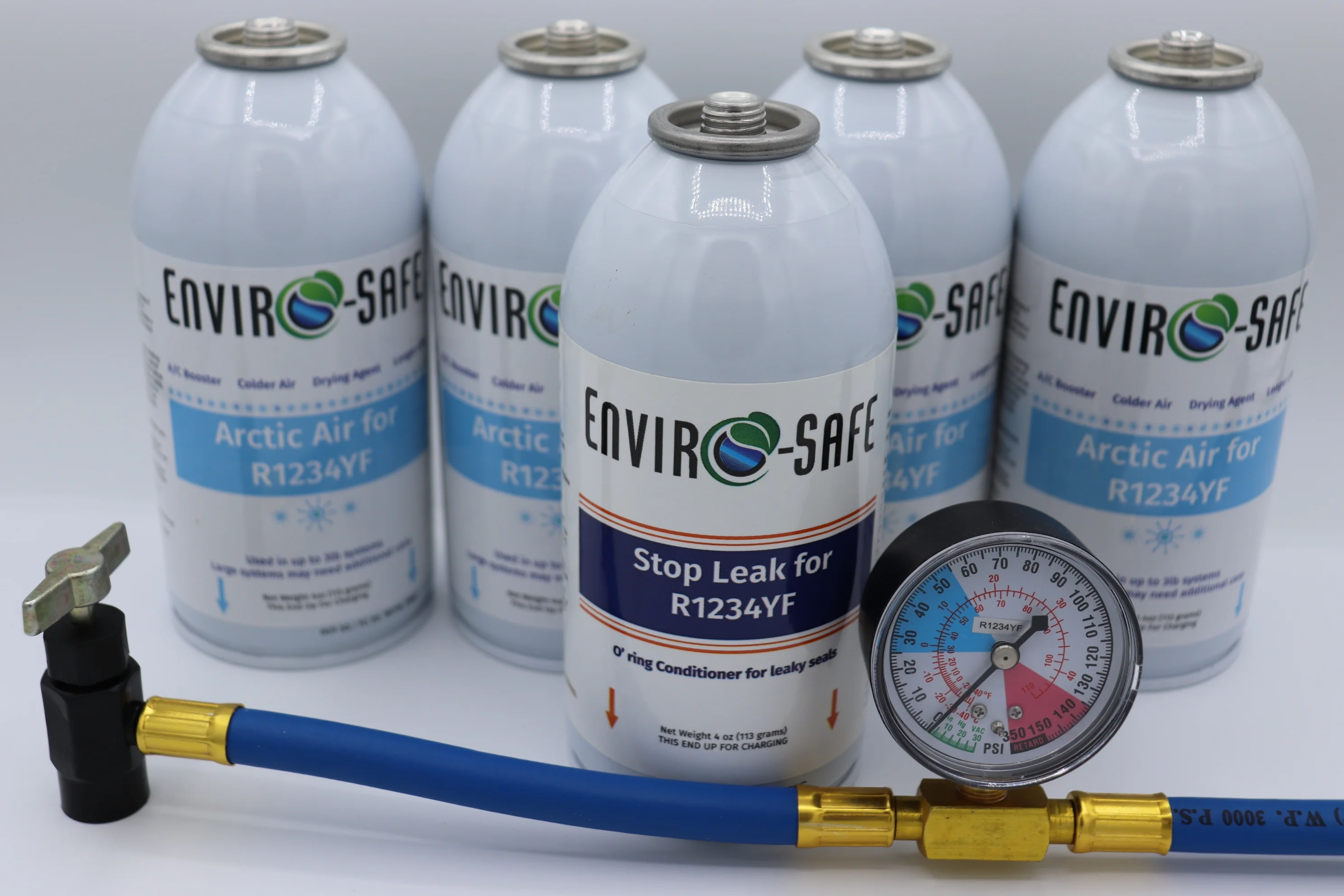 Envirosafe Arctic Air for R1234yf and Stop leak with Gauge, R-1234yf