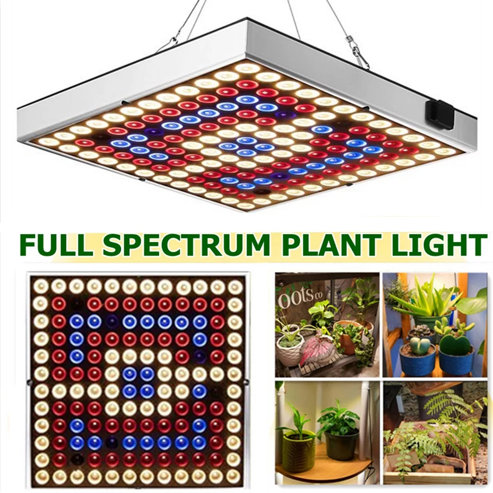 YEOLEH LED Grow Light for Indoor Plant Full Spectrum Sunlike Plant Light IR UV LED for Seedlings Succulents(9.9x9.9IN)