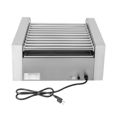 Electric 30 Hot Dog 11 Roller Grill Cooker Machine & Bun Warmer w/o Cover 1560W
