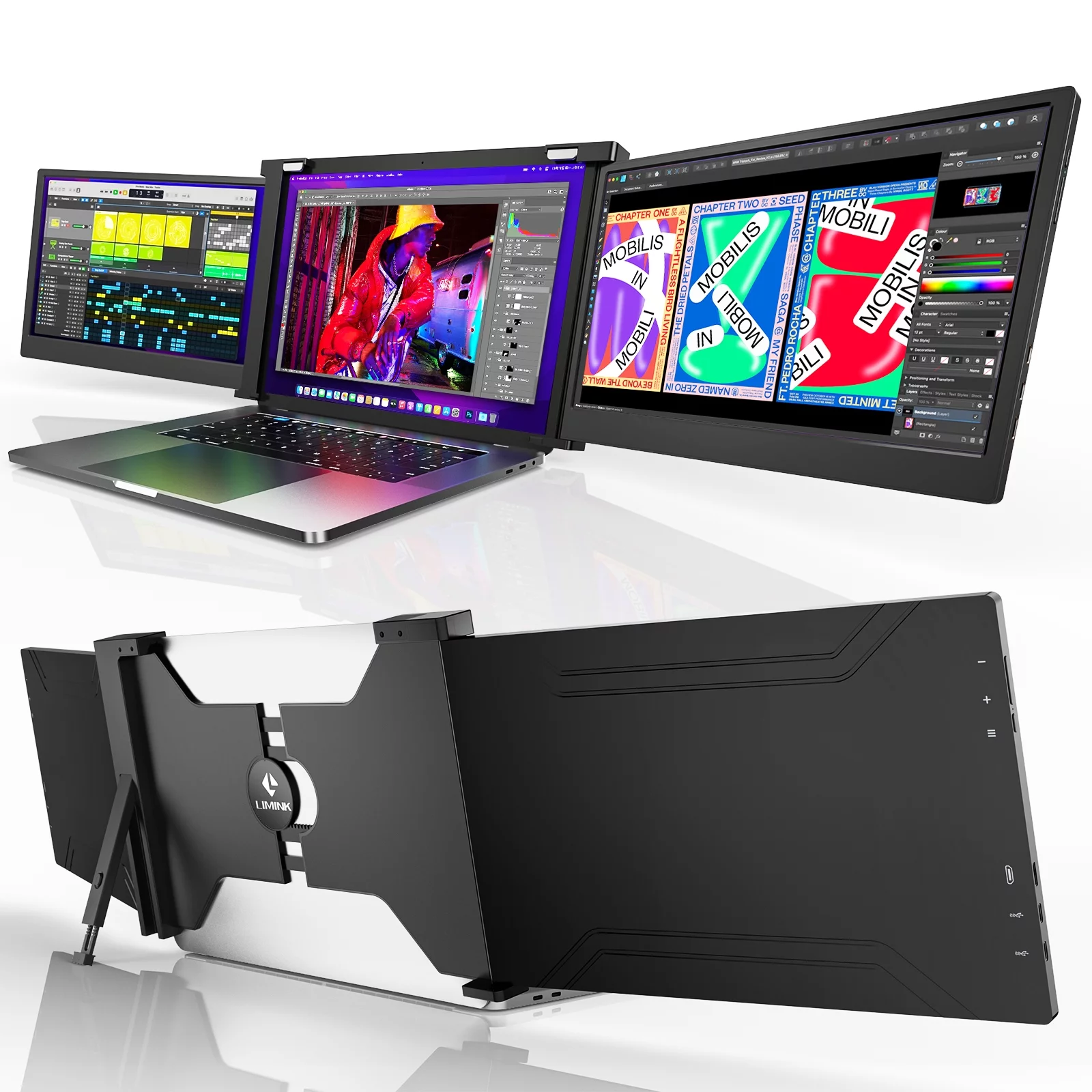 LIMINK Portable Triple Monitor, 14