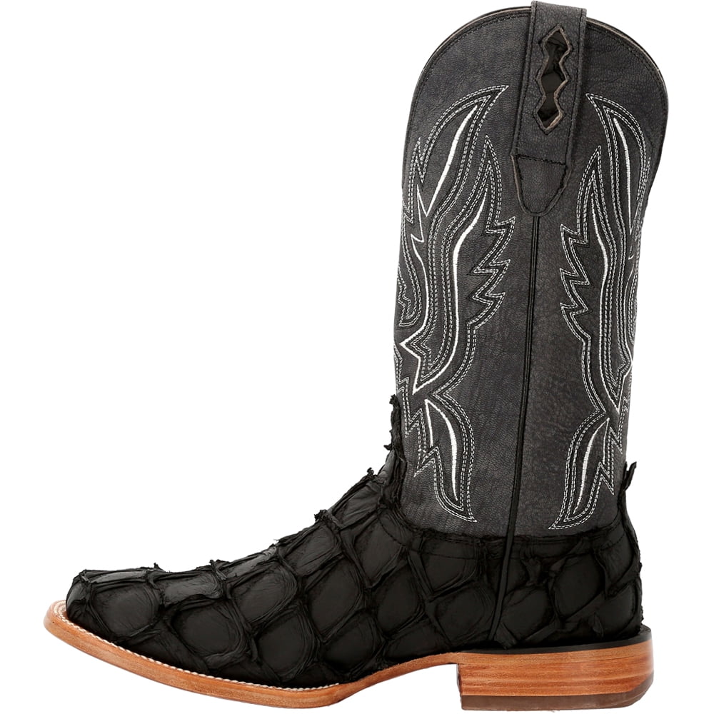 Durango  Mens Premium Exotics Pirarucu Square Toe Cowboy  Casual Boots   Mid Calf