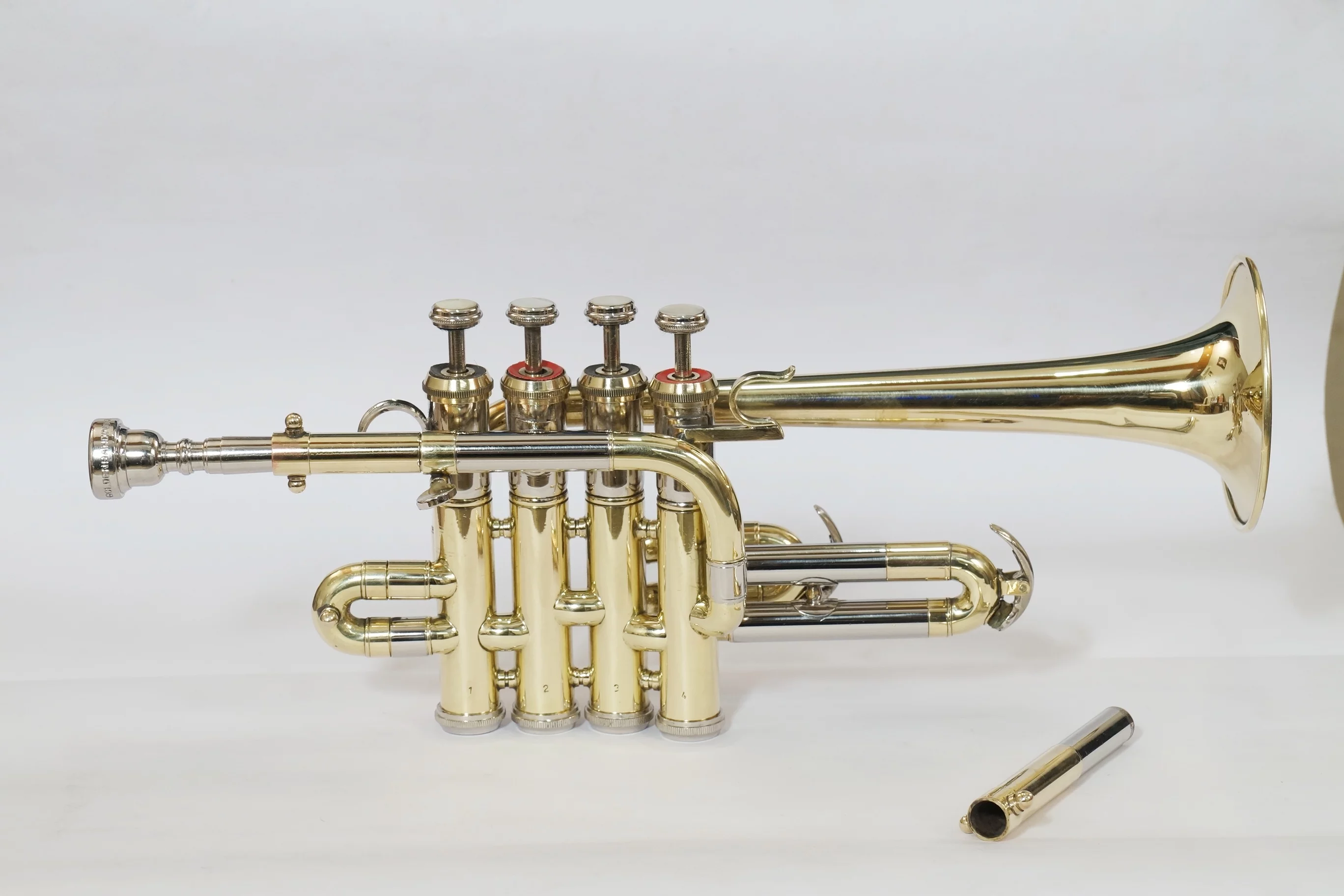 piccolo trumpet full brass finish Bb/A pitch with hard case bag and mouthpiece