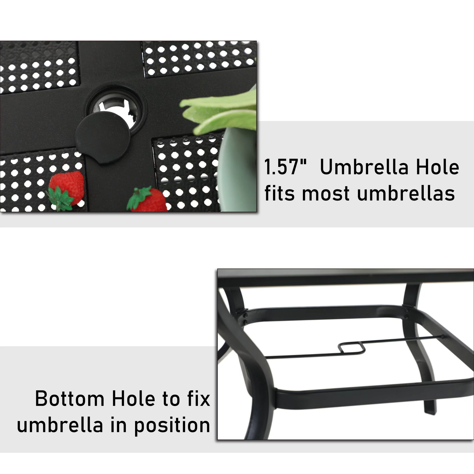 Sophia & William 5 Pieces Metal Patio Dining Set Swivel Padded Chairs and Table Set