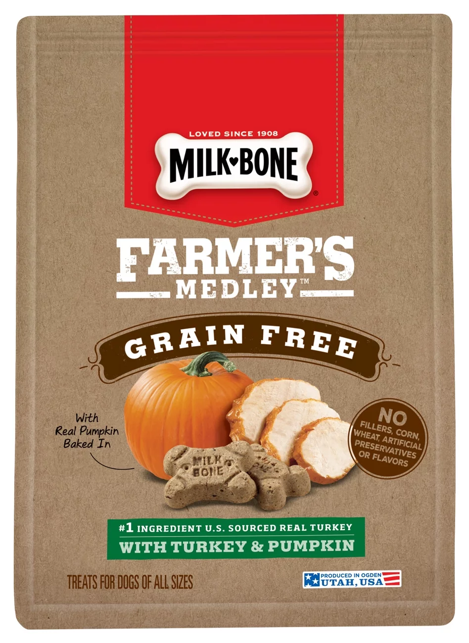 Milk-Bone Farmer's Medley Grain Free With Turkey & Pumpkin Dog Treats, 12 oz.