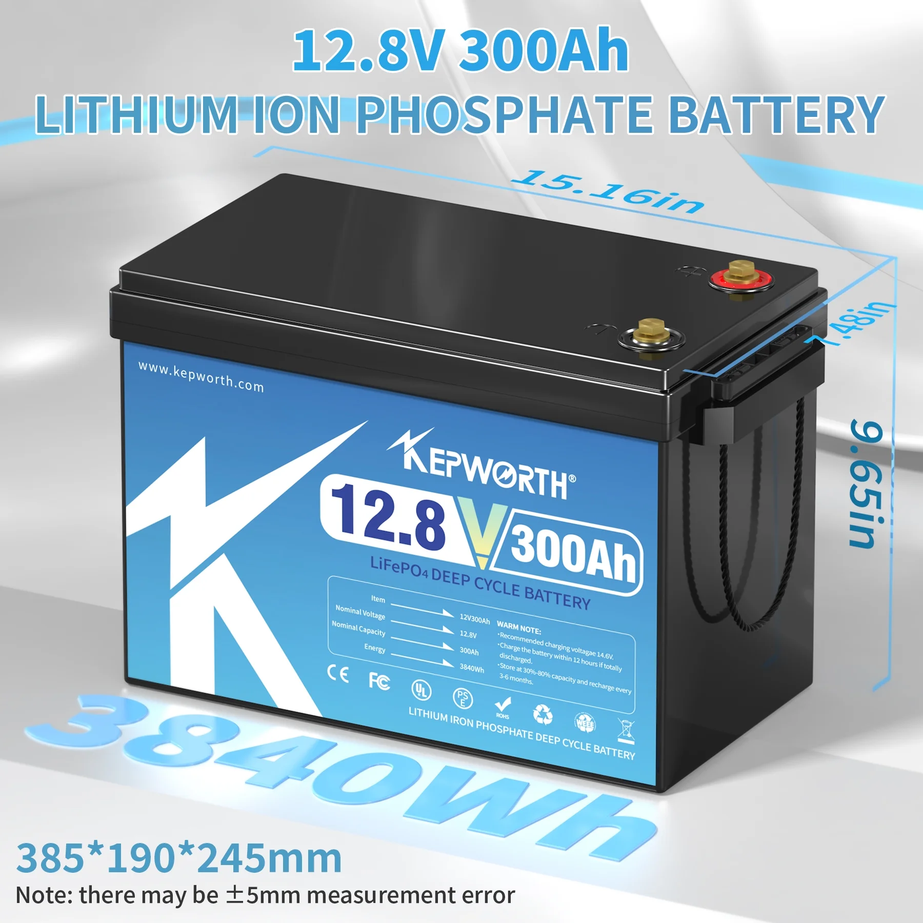 12V 180Ah LiFePO4 Battery, Rechargeable Lithium Batteries with 100A BMS, Over 4000+ Deep Cycle, Perfect for RV, Solar, Marine, Trolling Motor, Camping, Boat