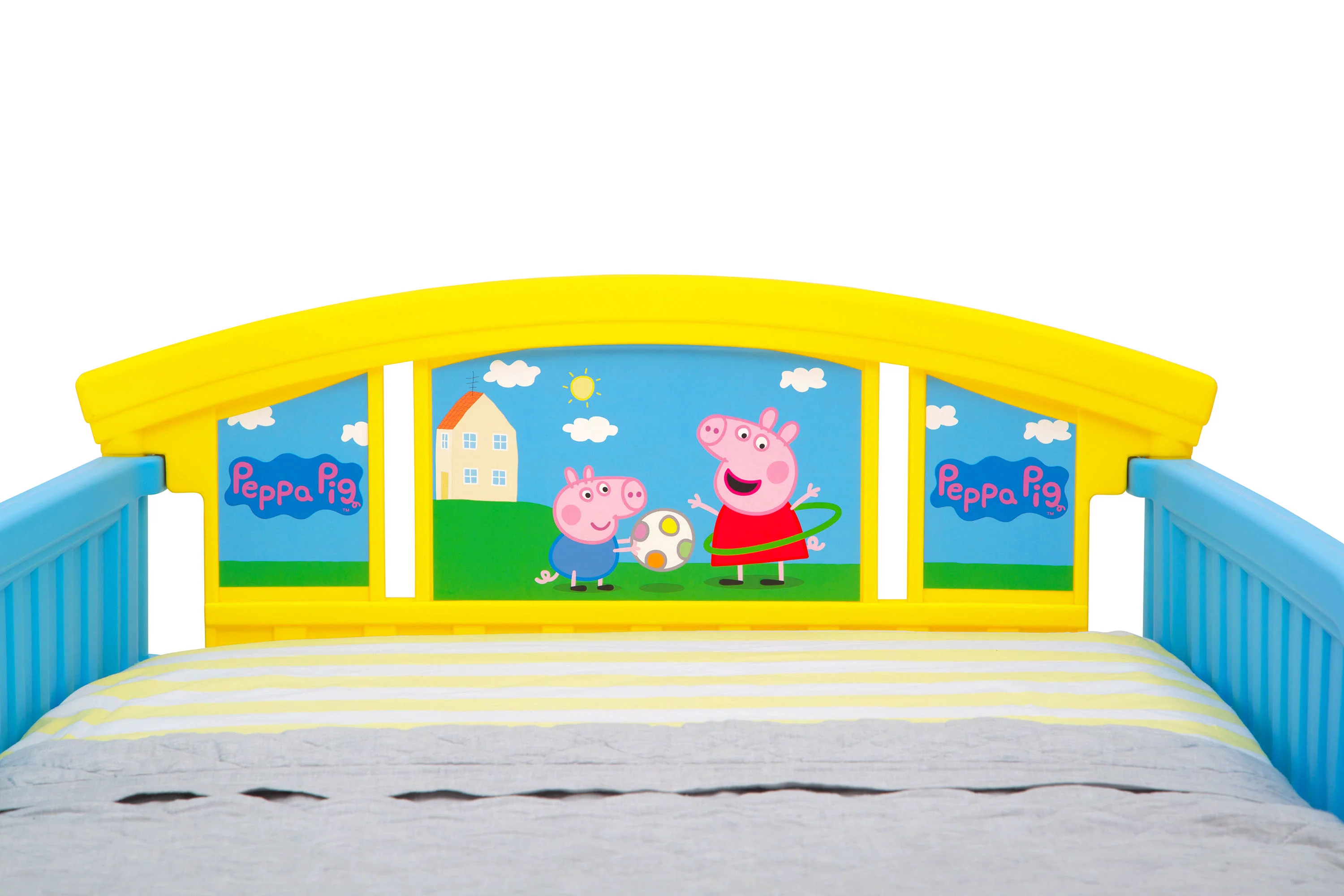 Delta Children Peppa Pig Plastic Toddler Bed, Blue and Yellow