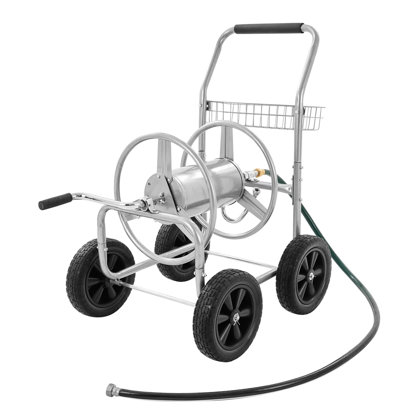 SKYSHALO Heavy Duty Garden Water Yard Planting w/ Basket Hose Reel Cart 250ft.